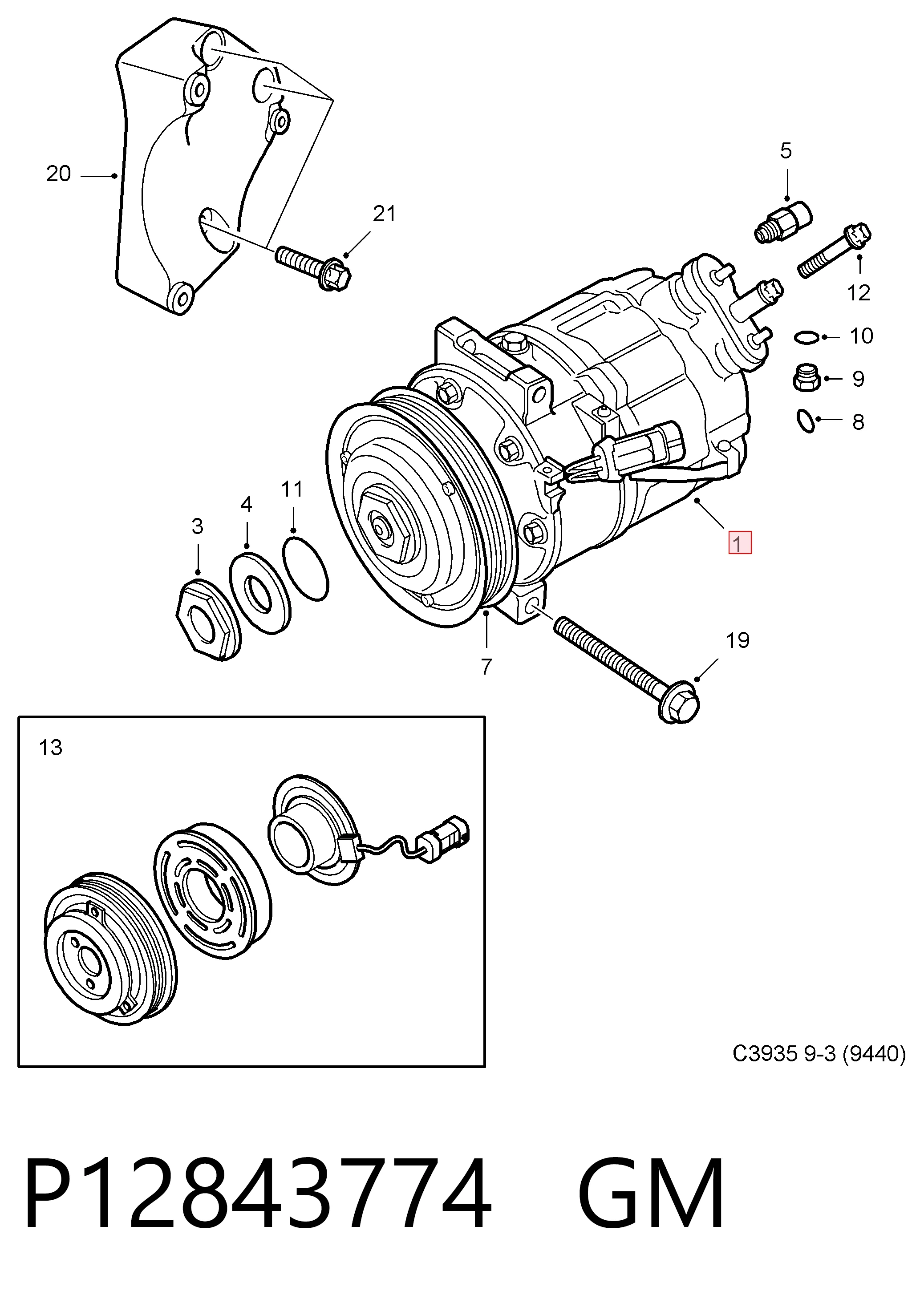  Compressor de aparelho de ar condicionado Opel Vectra C GTS hatchback (2002 - 2008) C GTS