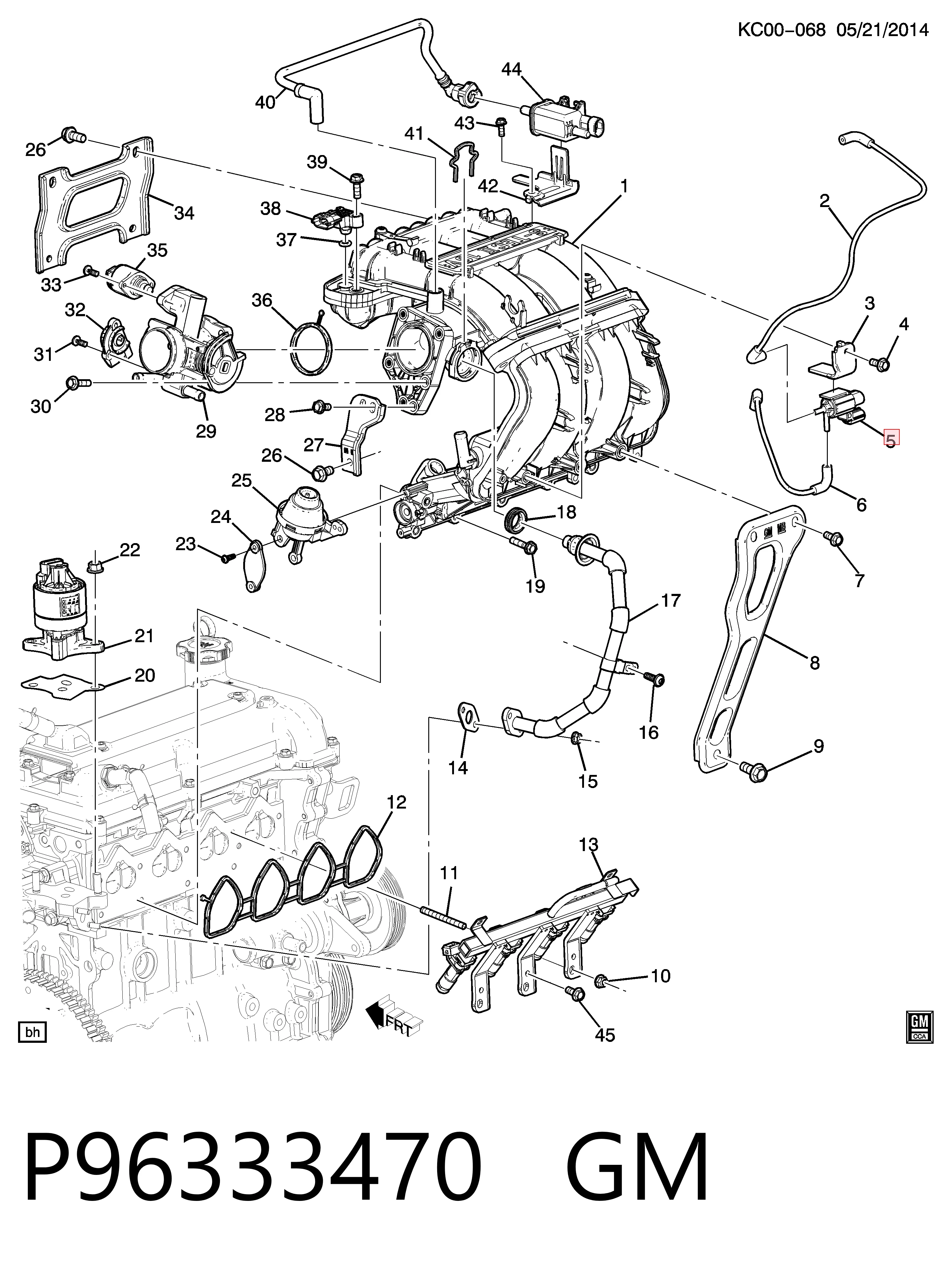 Válvula solenoide de regulação de comporta EGR VAG 25183354