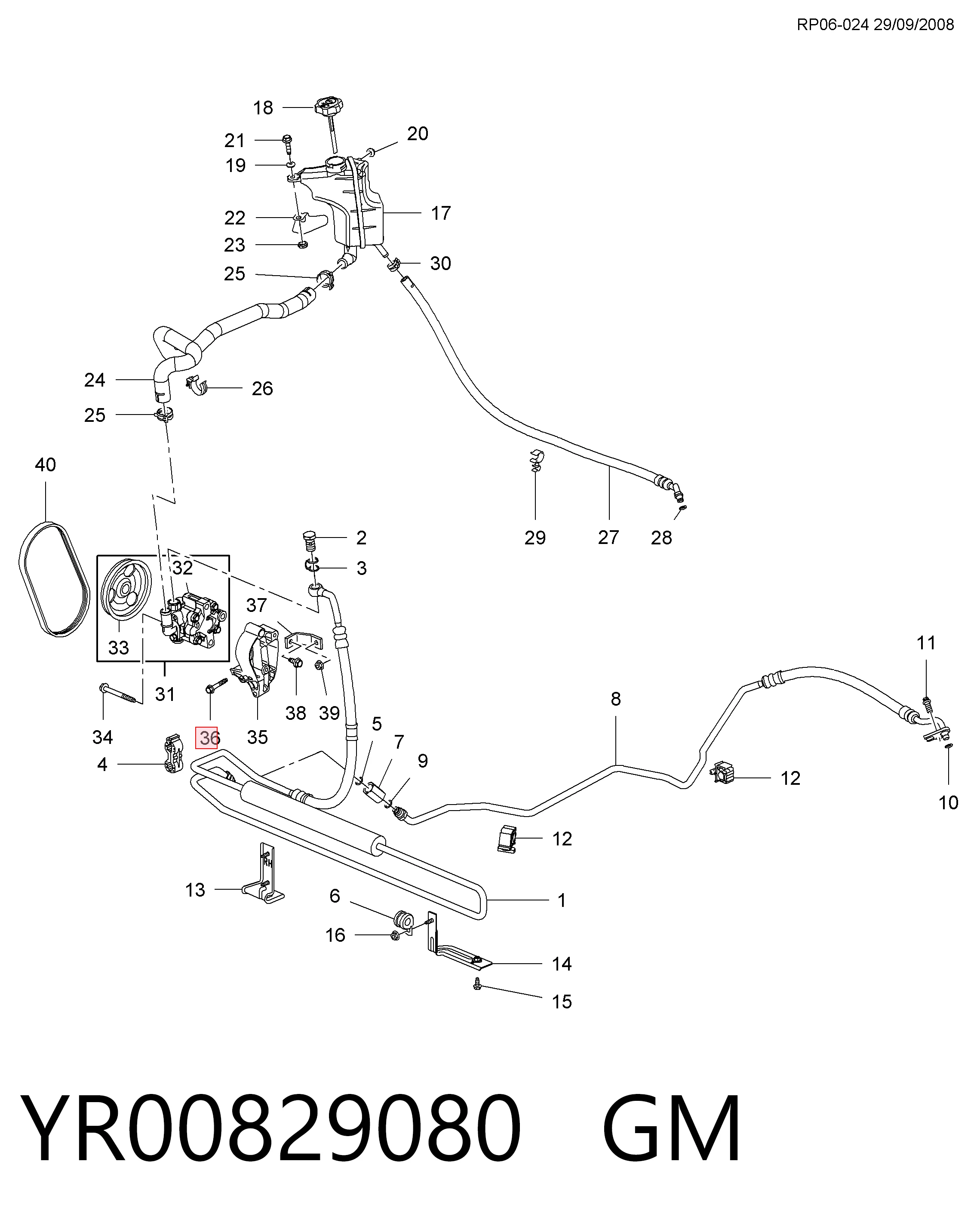 YR00829080 Peugeot/Citroen Cadeia do mecanismo de distribuição de gás, kit