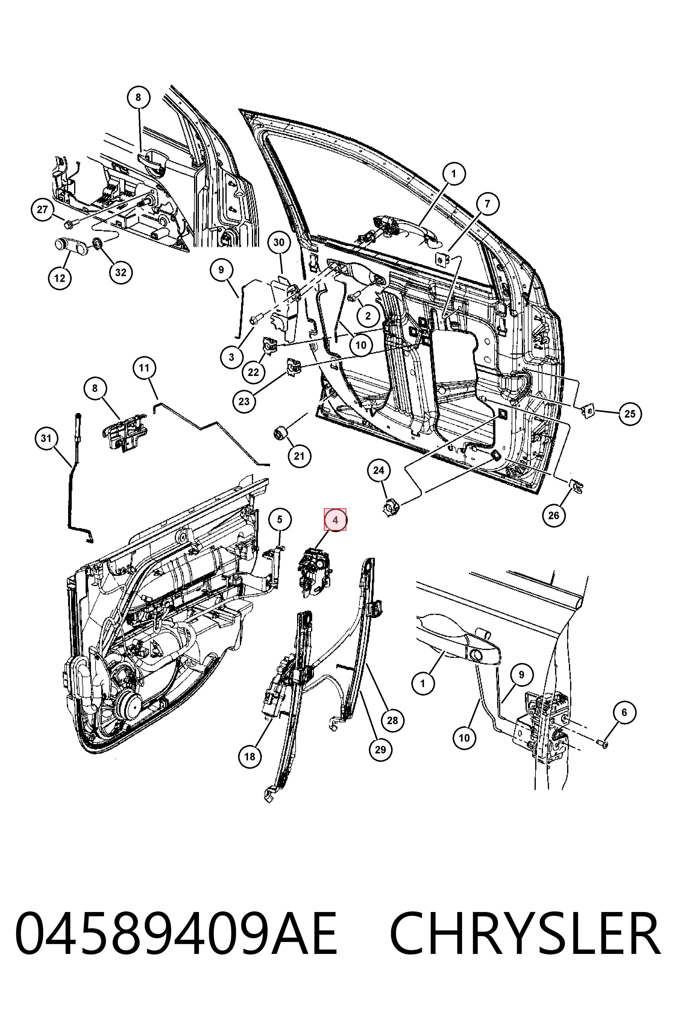  Fecho da porta dianteira esquerda Jeep Compass SUV (MK49) (2006 - 2016) 