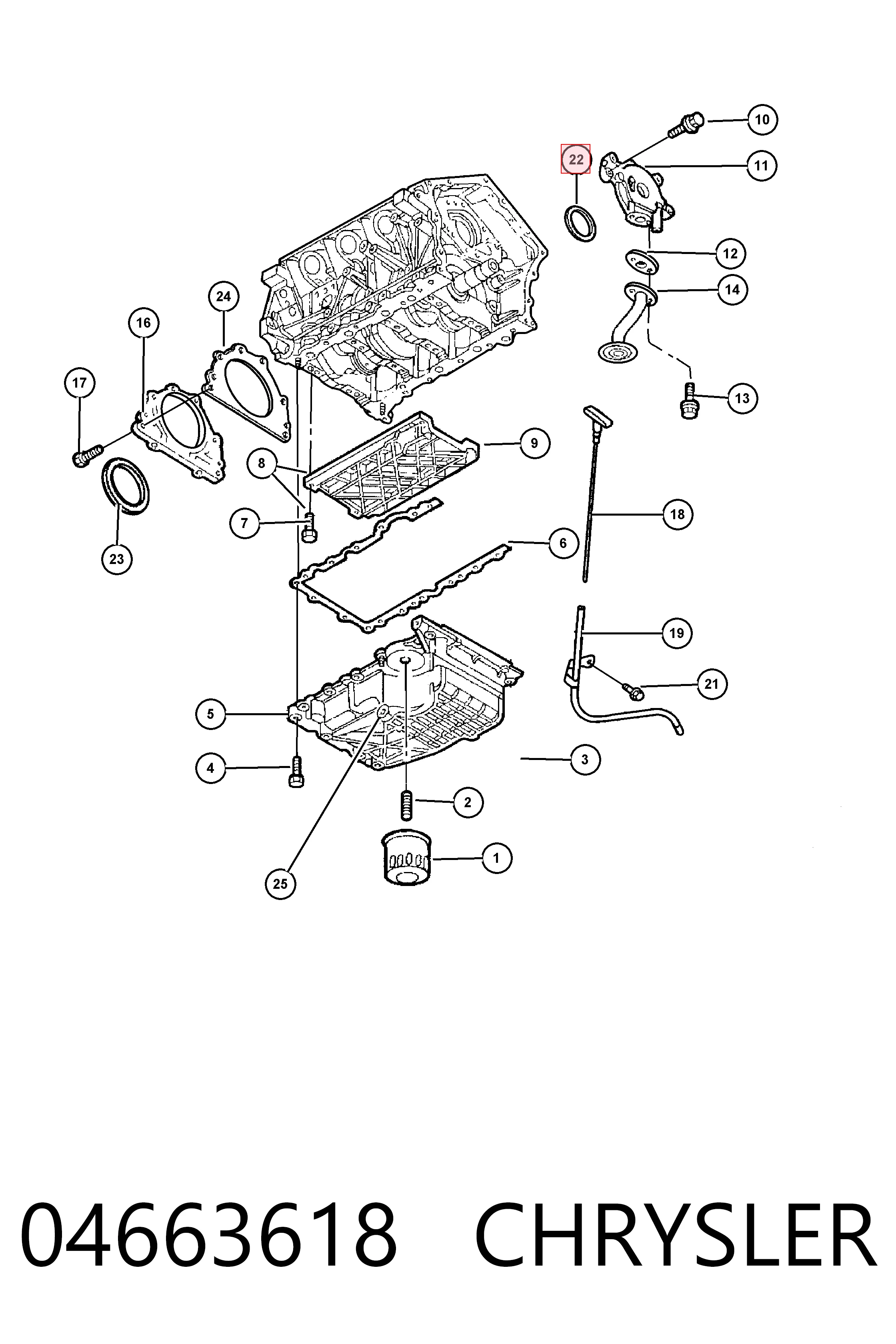 K04663618 Fiat/Alfa/Lancia Vedação dianteira de cambota de motor