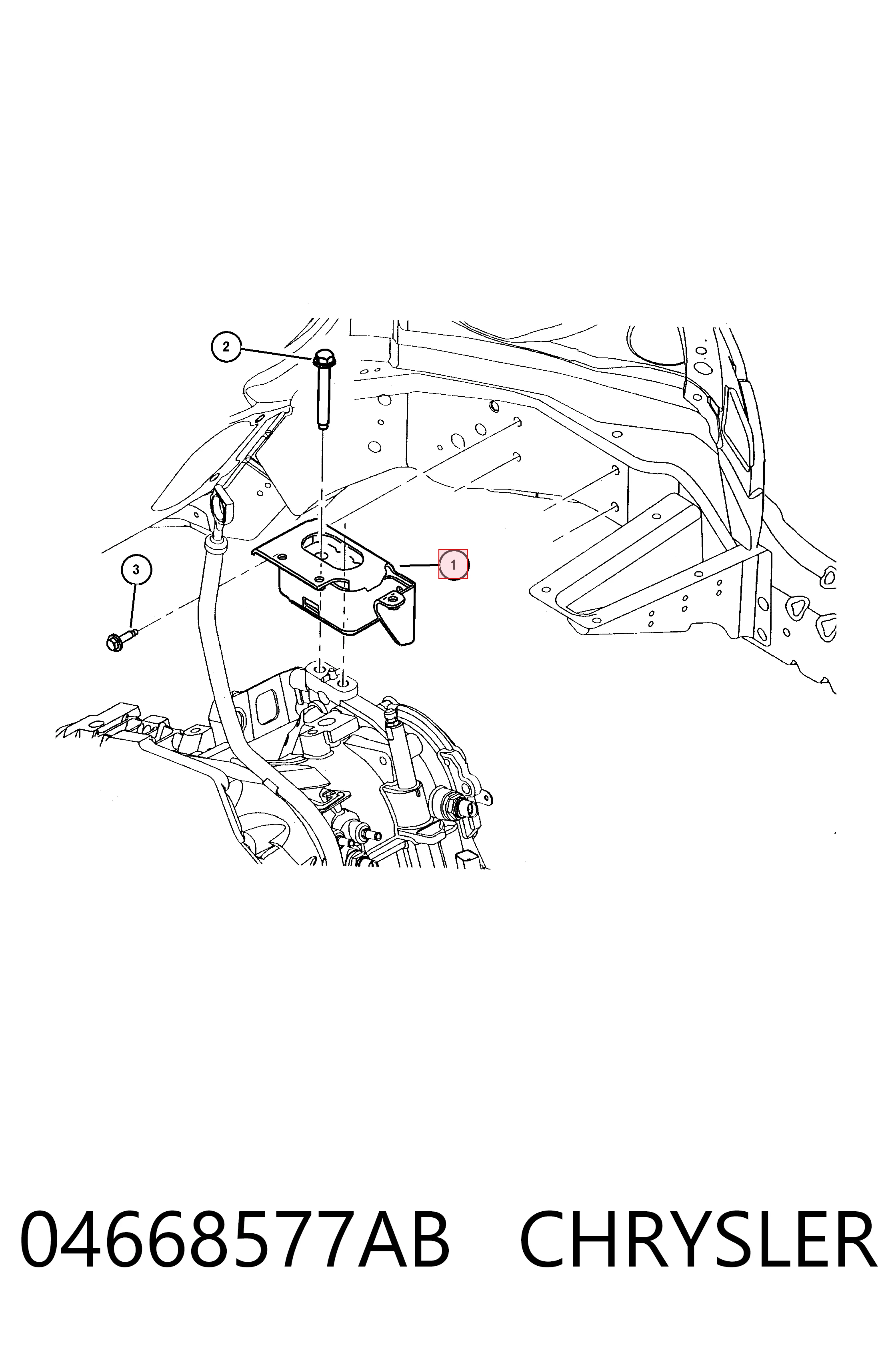 04668577AB Chrysler Coxim (suporte) dianteiro de motor