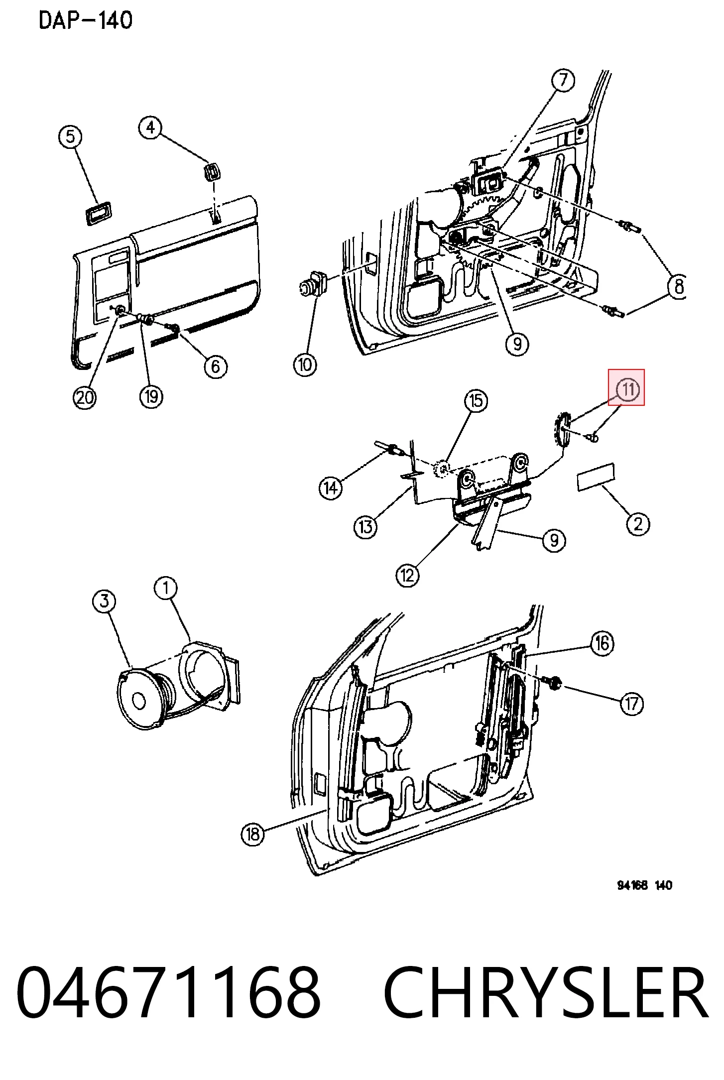 04671168 Chrysler Relê elétrico multifuncional