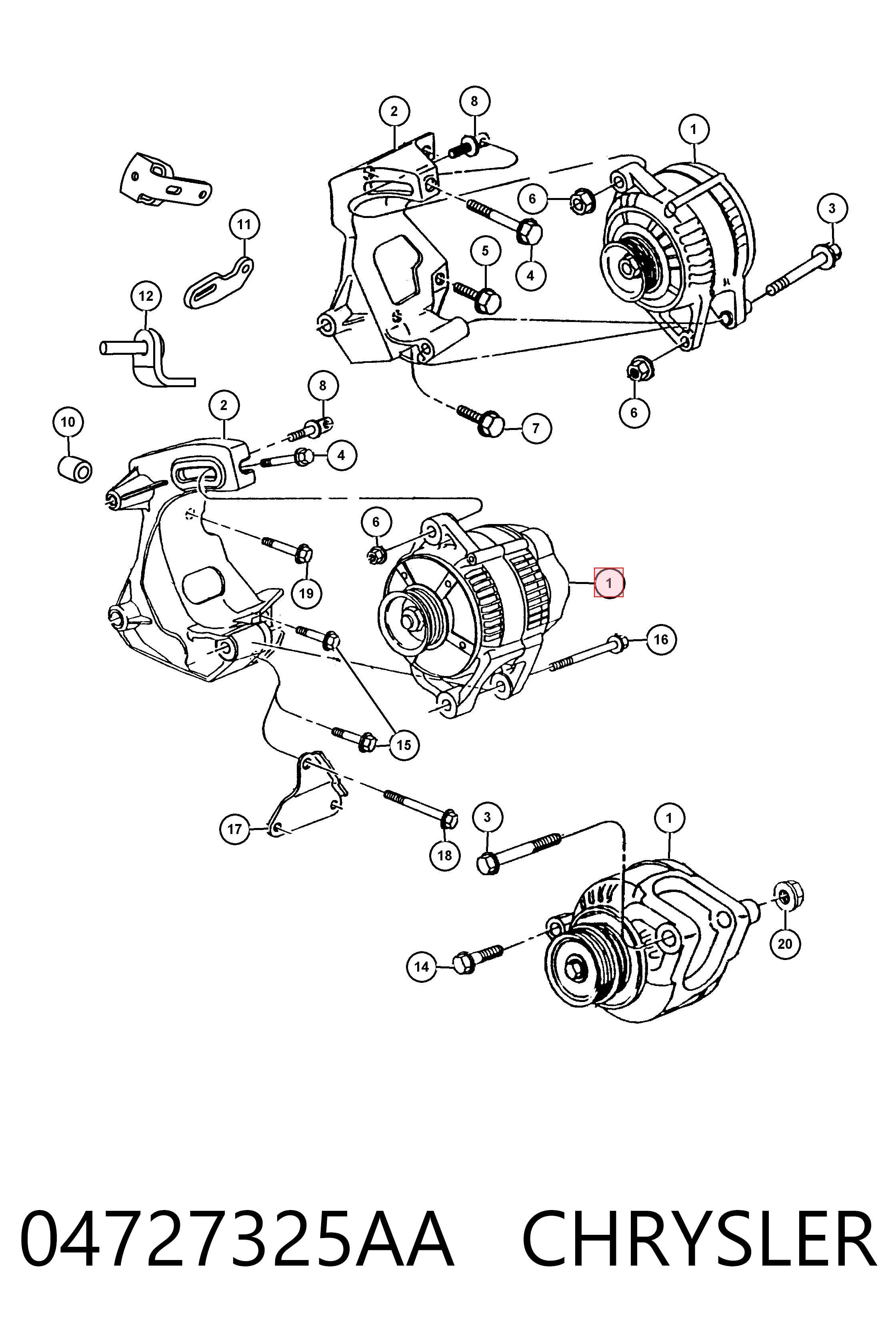 04727325AA Chrysler Gerador