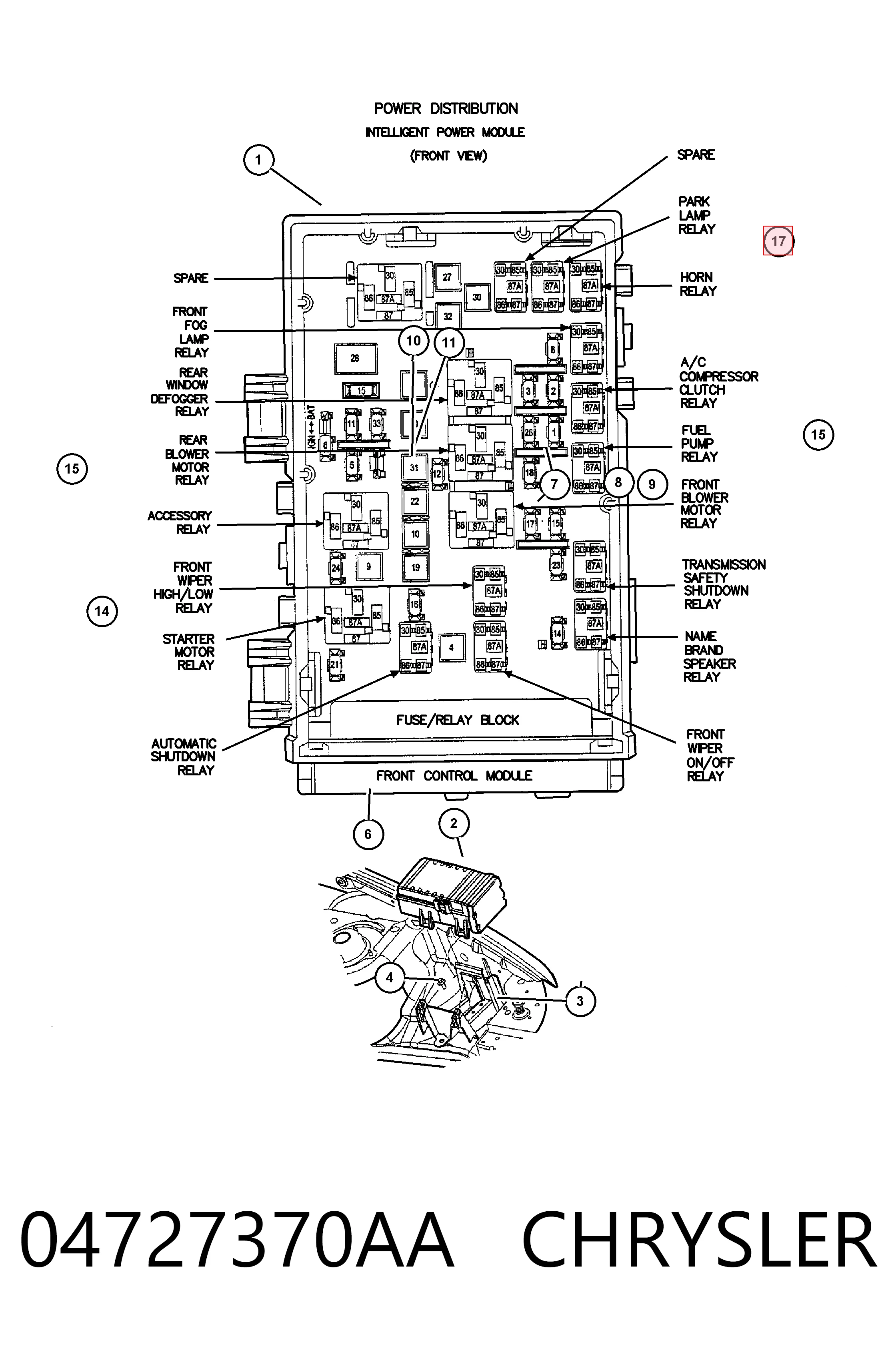 04727370AA Chrysler Relê da luz