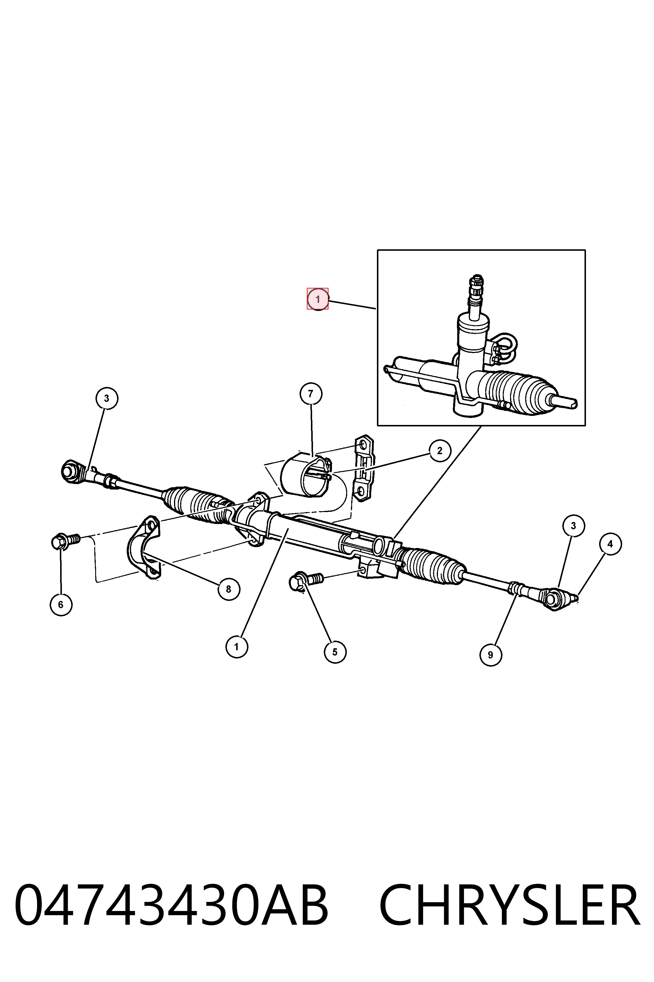 Cremalheira da direção para Chrysler Voyager II GS 