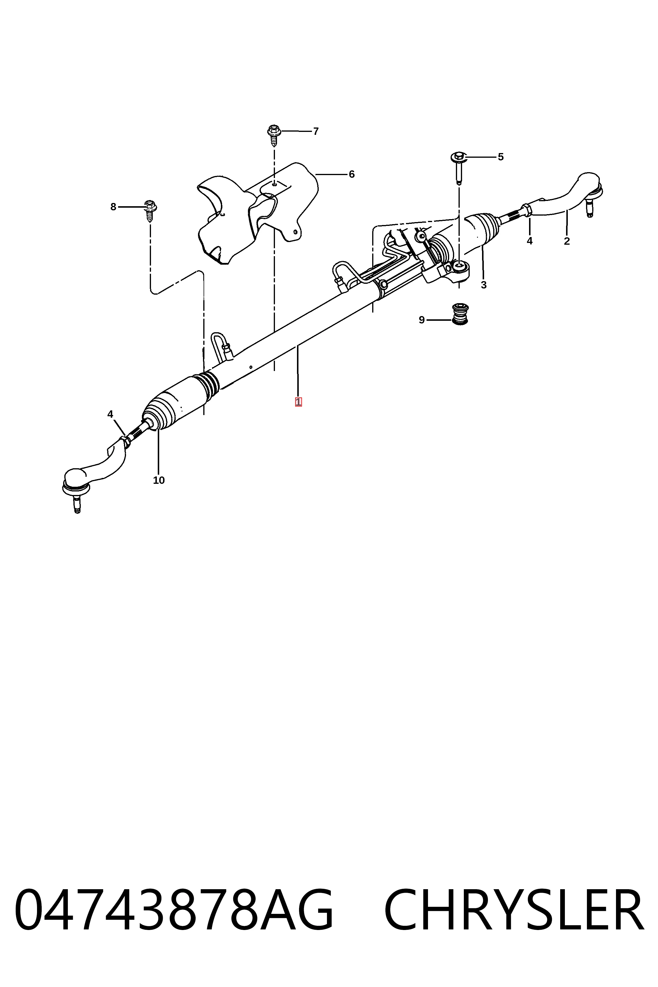 K04743875AK Fiat/Alfa/Lancia Cremalheira da direção