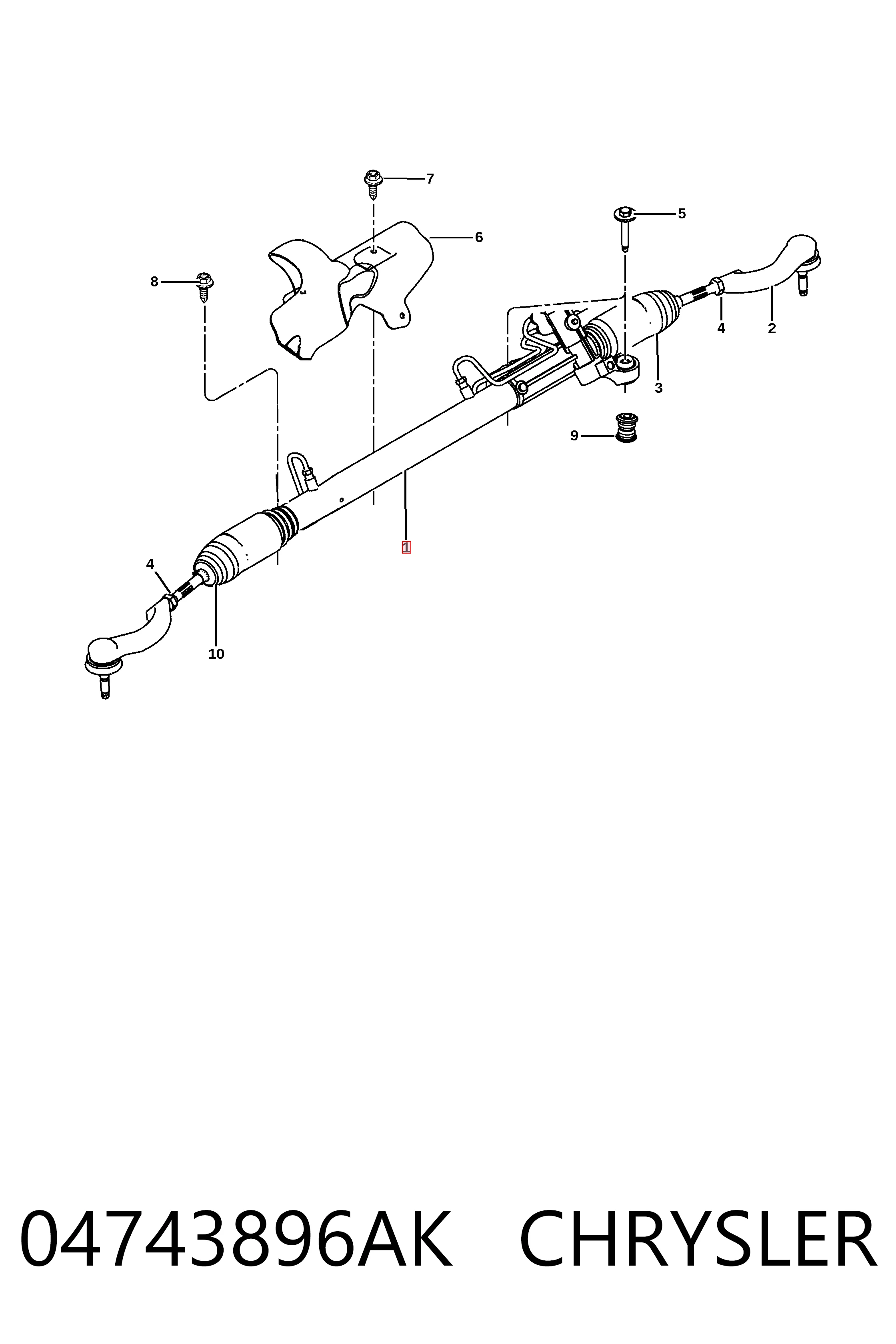 Compre K04743875AK Fiat/Alfa/Lancia Cremalheira da direção