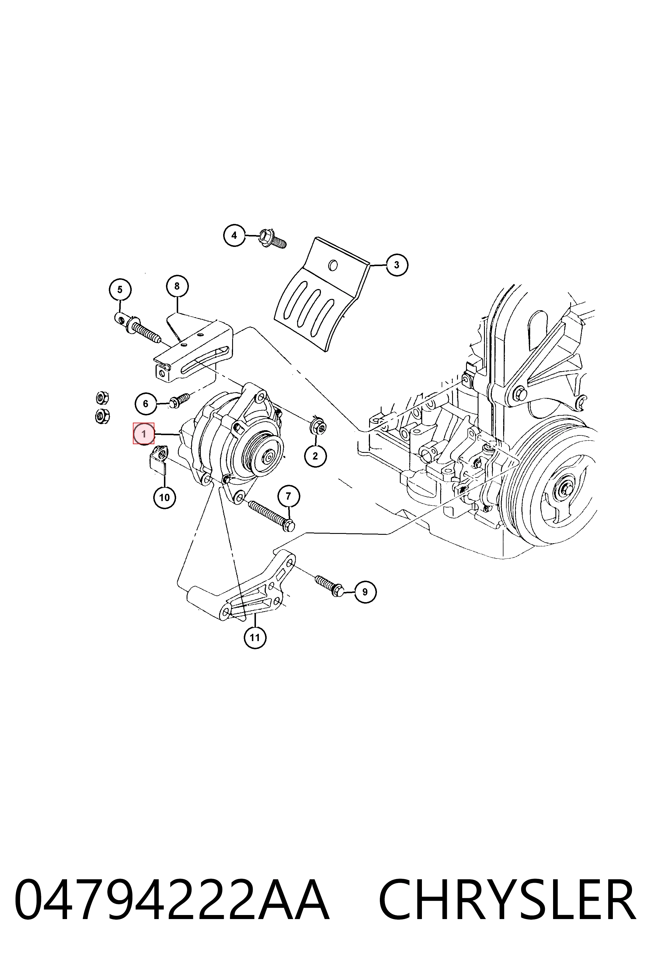 04794222AA Chrysler Gerador