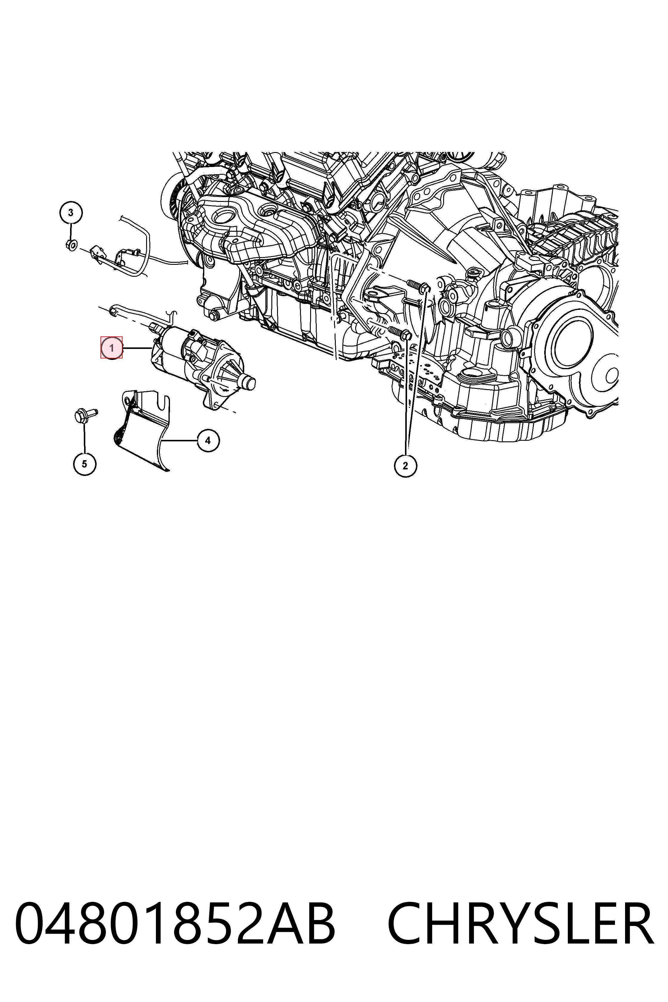 04801852AB Chrysler Motor de arranco