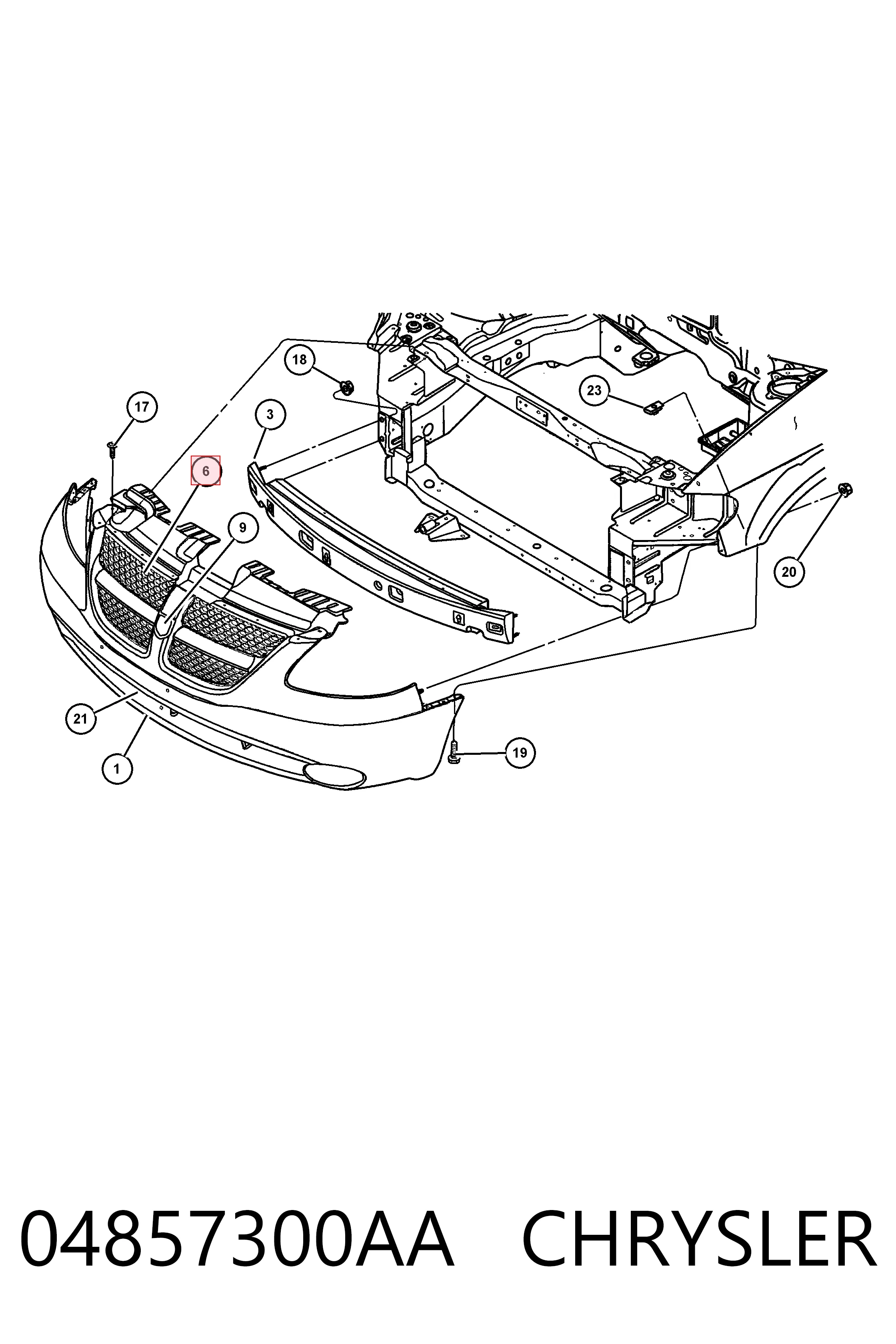 Grelha do radiador para Chrysler Voyager III RG, RS