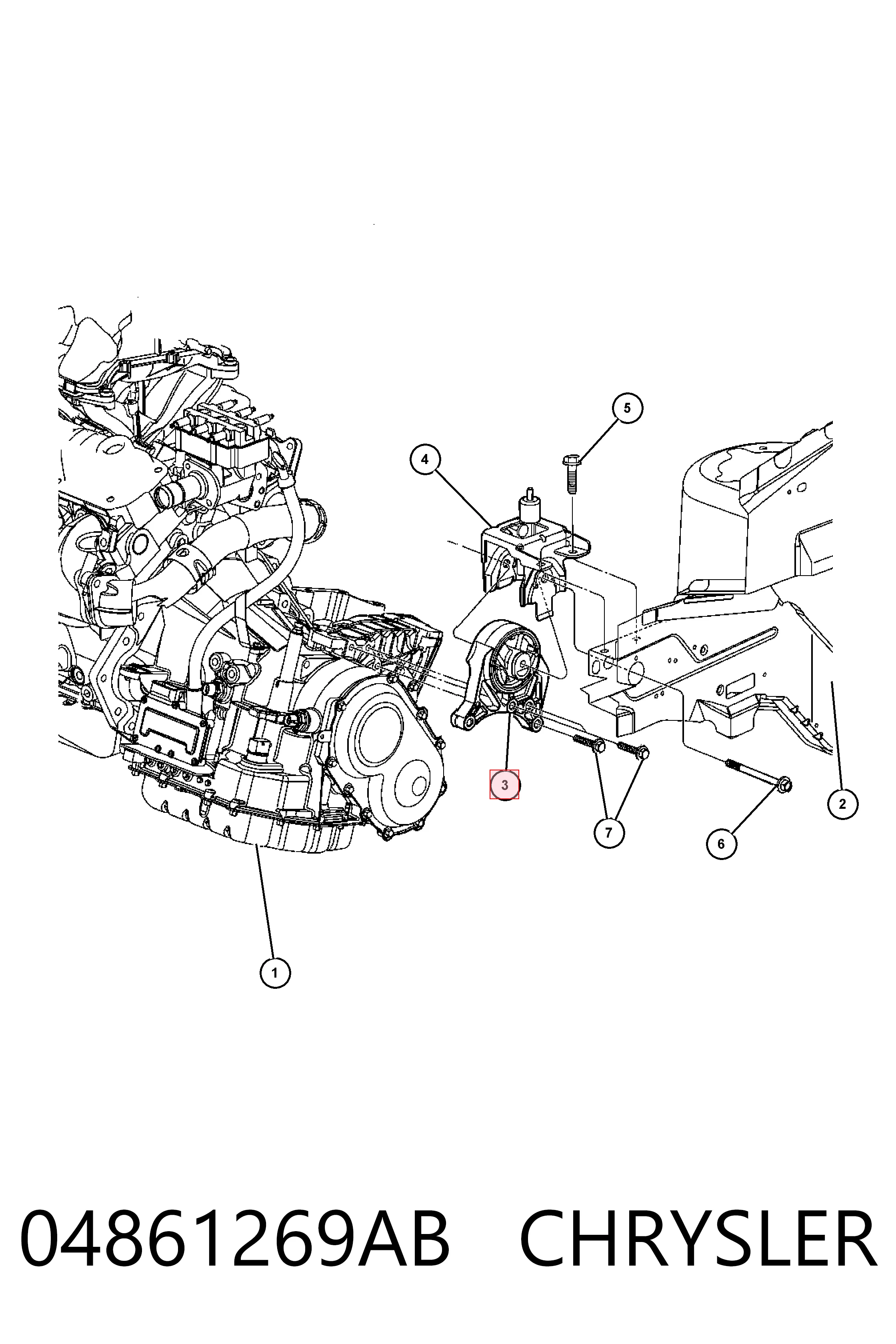 Coxim de transmissão (suporte da caixa de mudança) Chrysler Voyager GRAND 