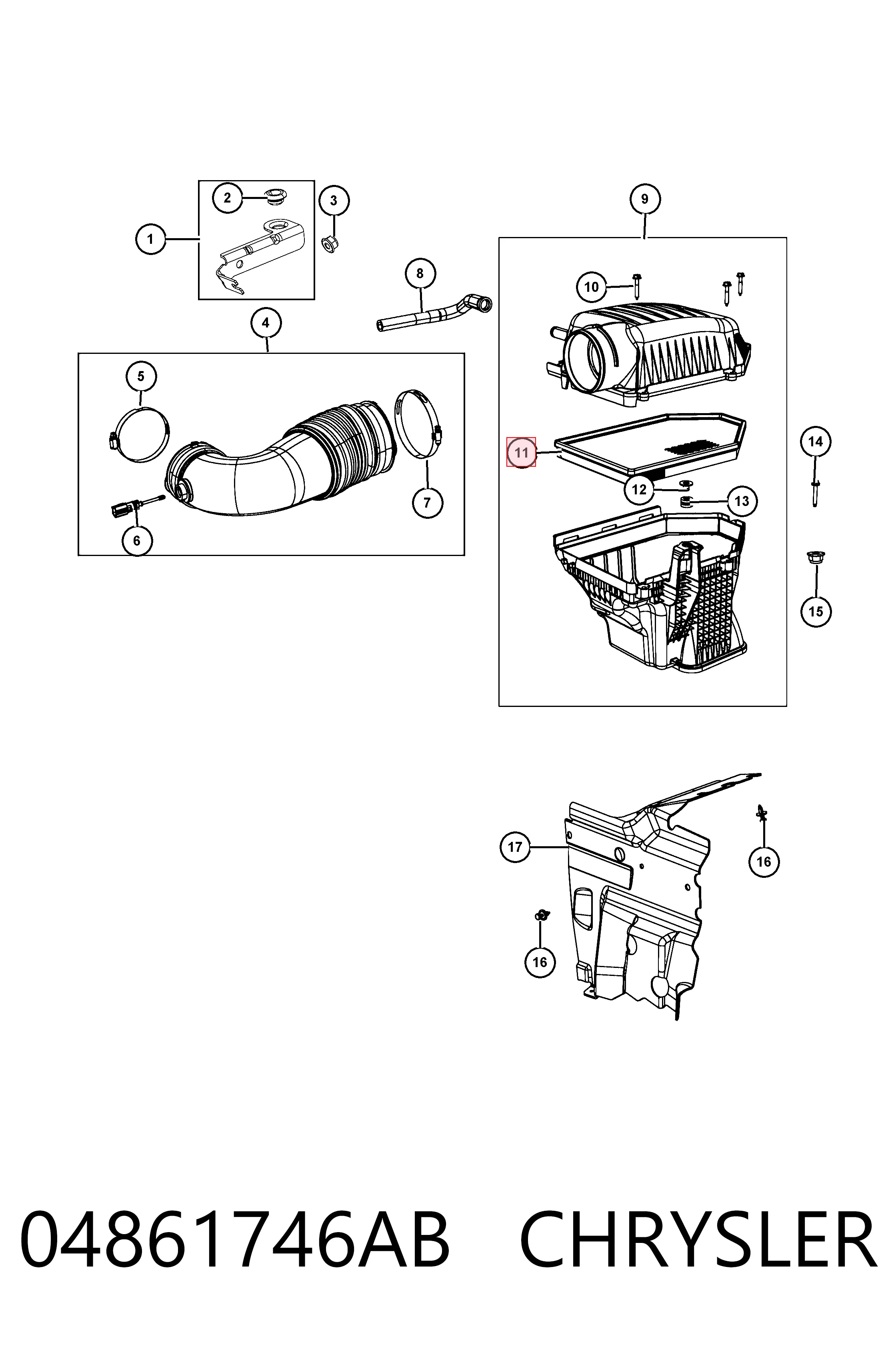 04861746AB Chrysler Filtro de ar
