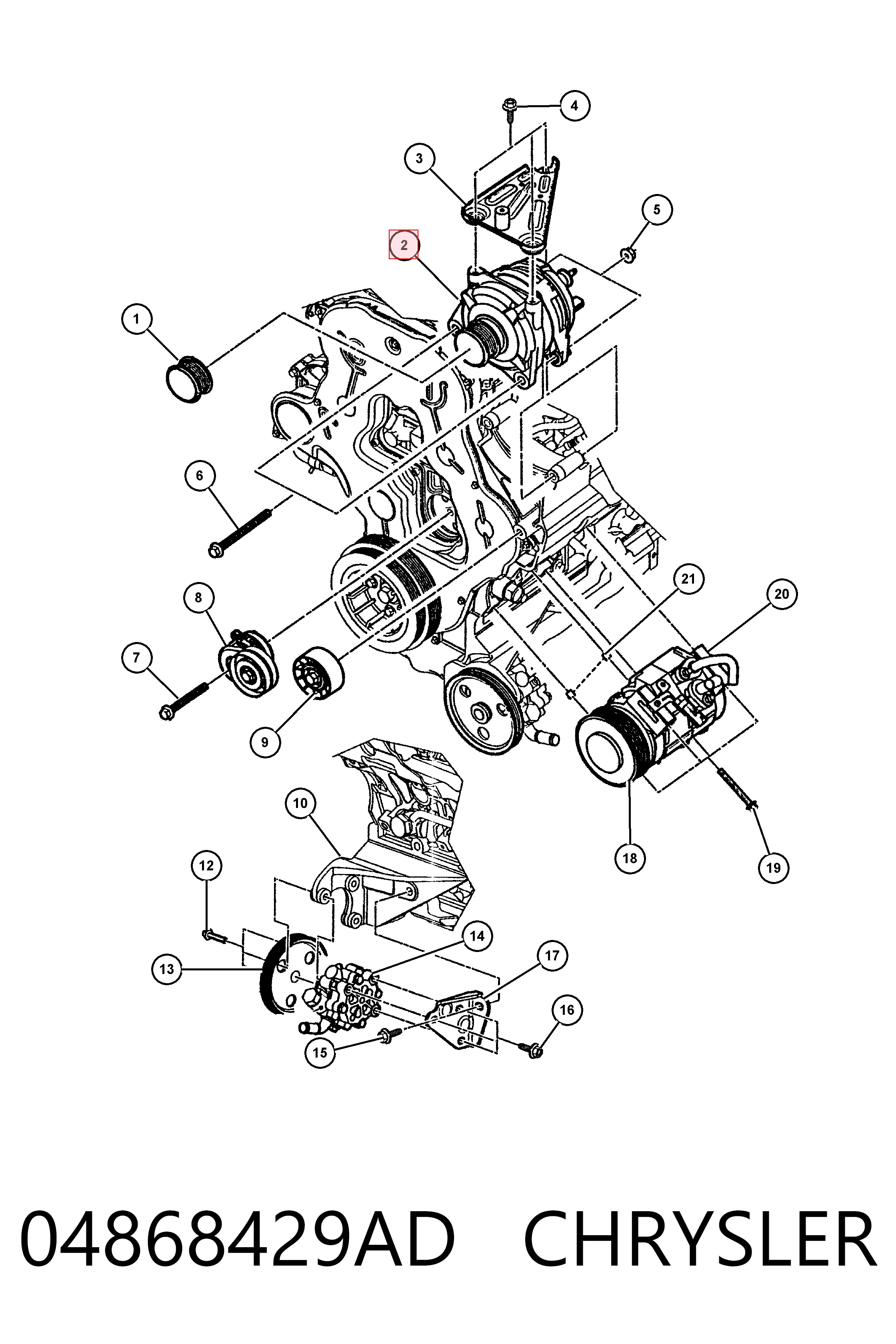 04868429AD Chrysler Gerador