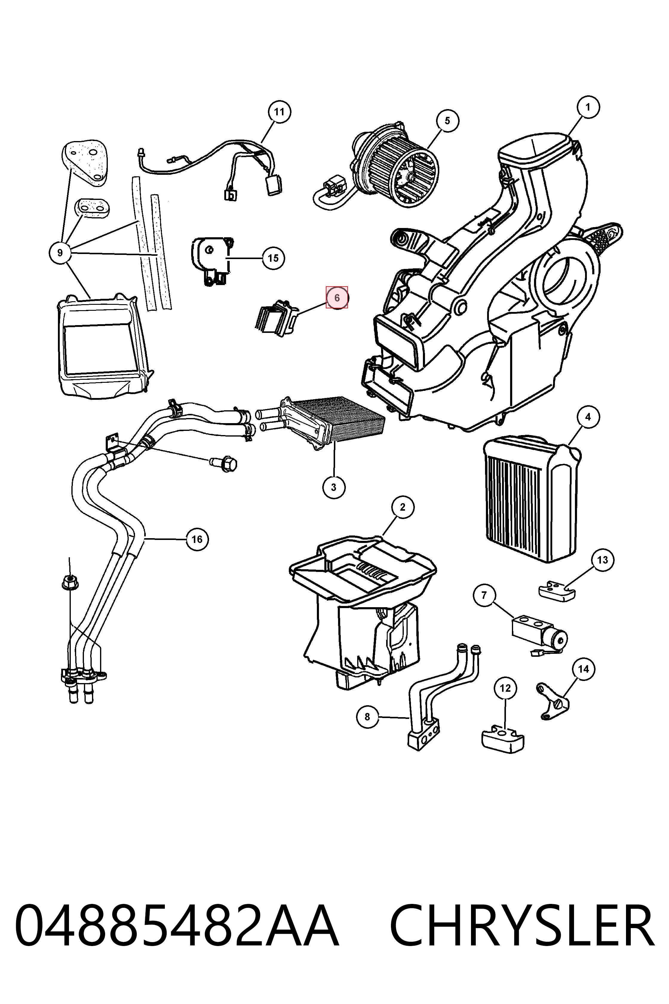 04885482AA Chrysler Resistor (resistência) de ventilador de forno (de aquecedor de salão)