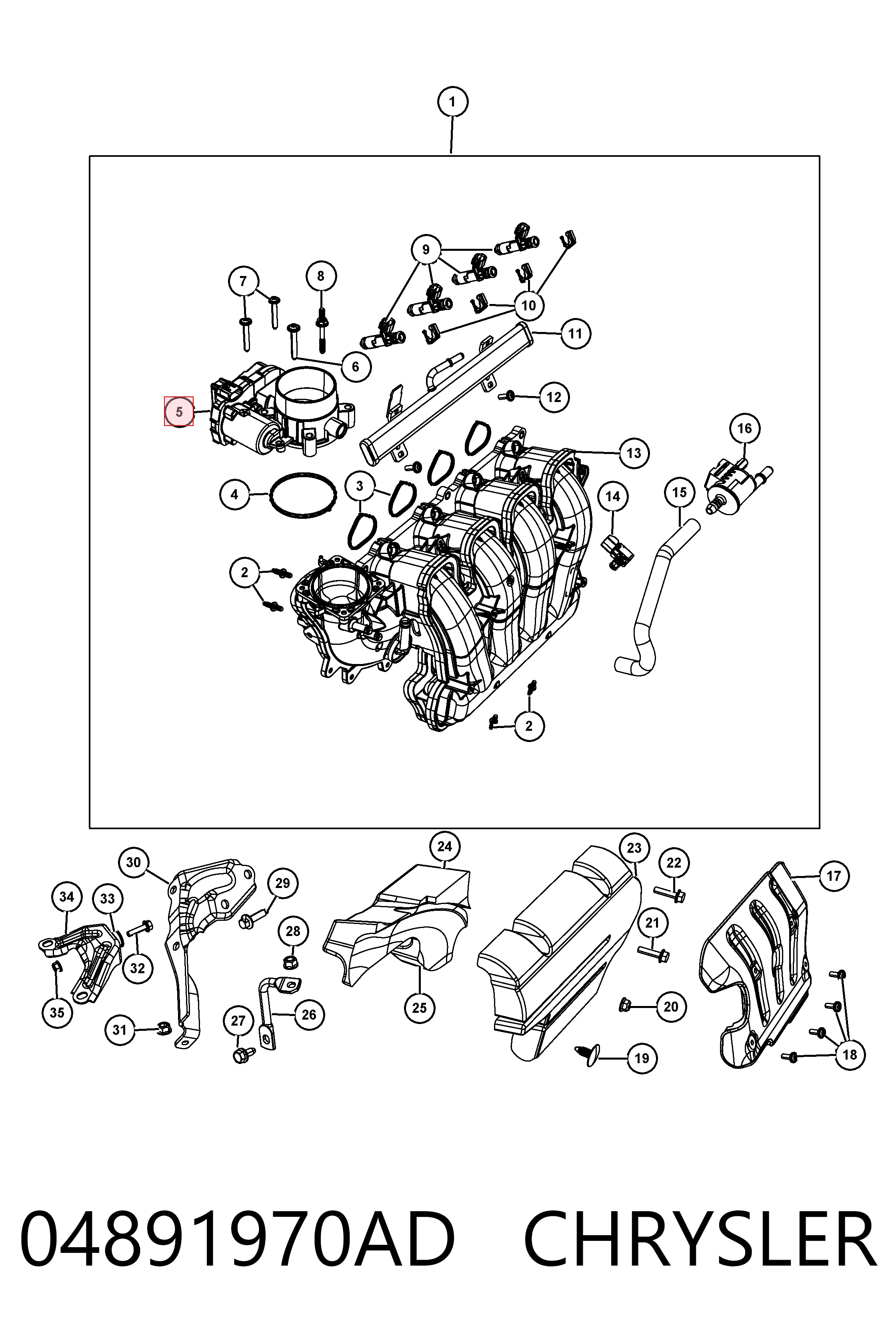  Válvula de borboleta montada Jeep Compass SUV (MP) (2016 - 2025) 