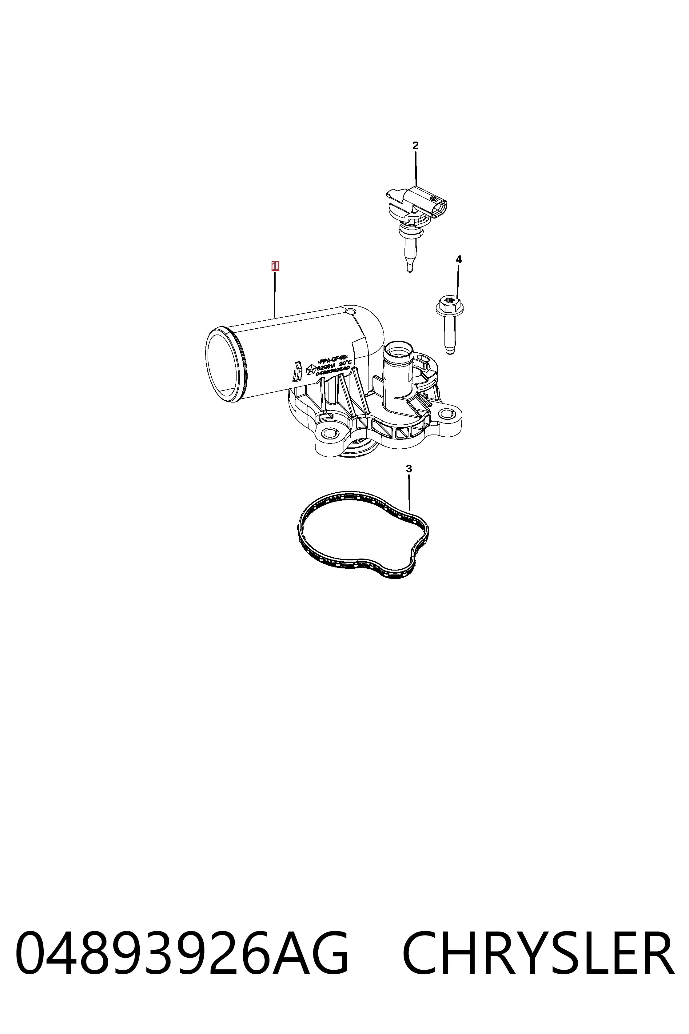 K04893926AF Fiat/Alfa/Lancia Caixa do termostato