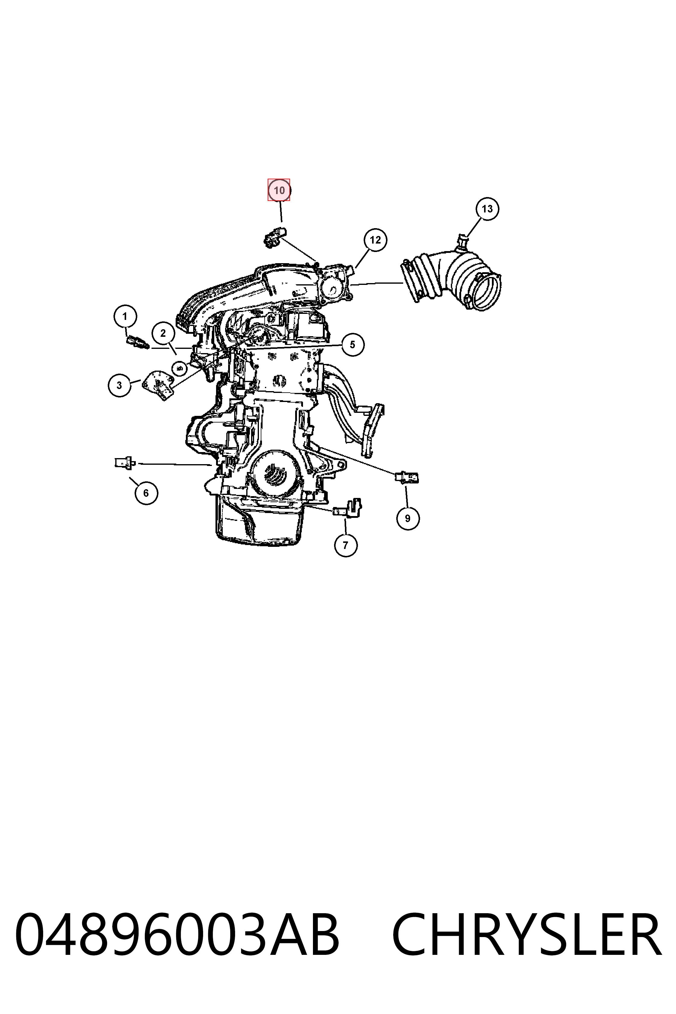 Sensor de pressão no coletor de admissão, MAP Fiat/Alfa/Lancia K04896003AB