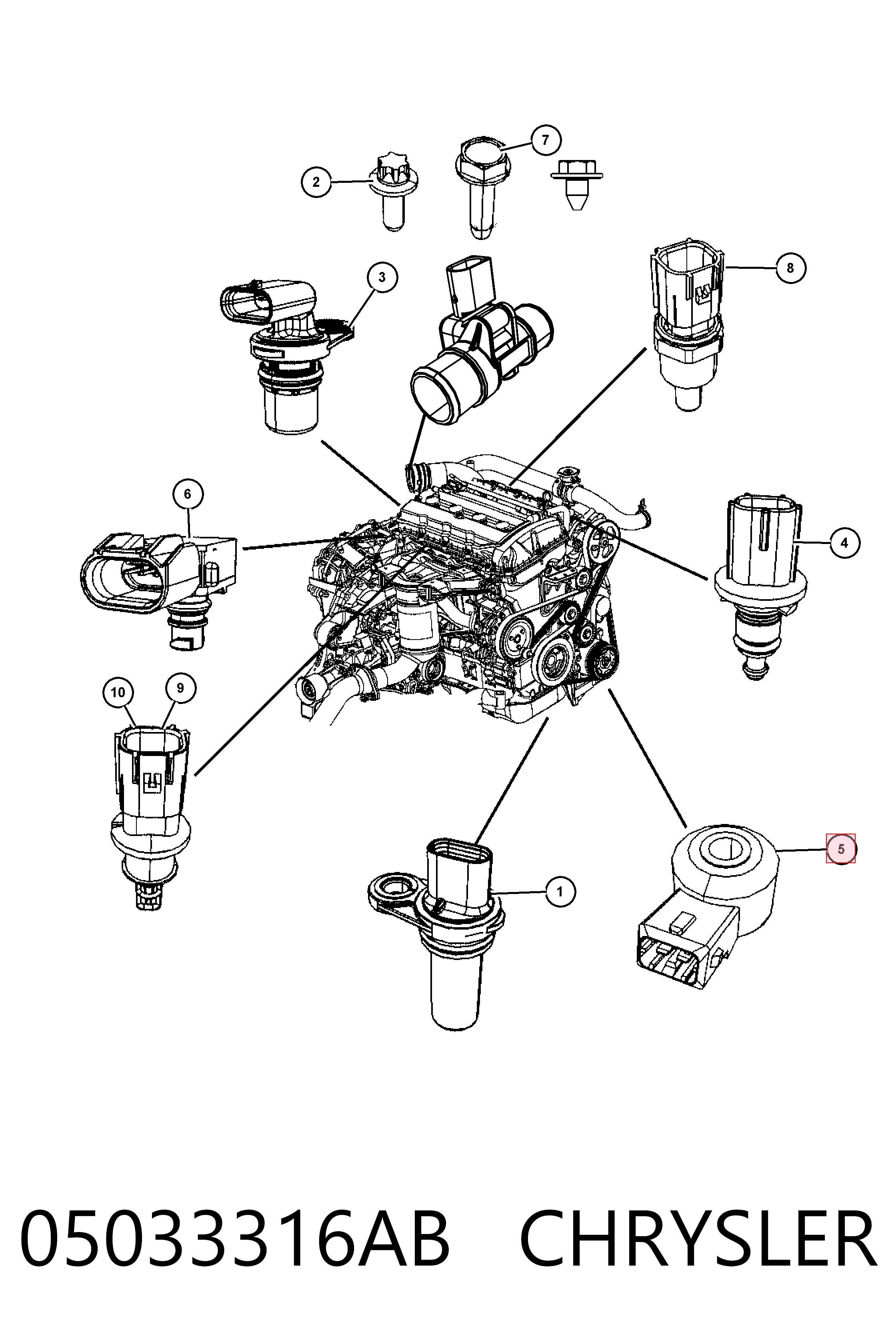 Sensor de detonação Chrysler 300 preço, a partir de 34,10 USD