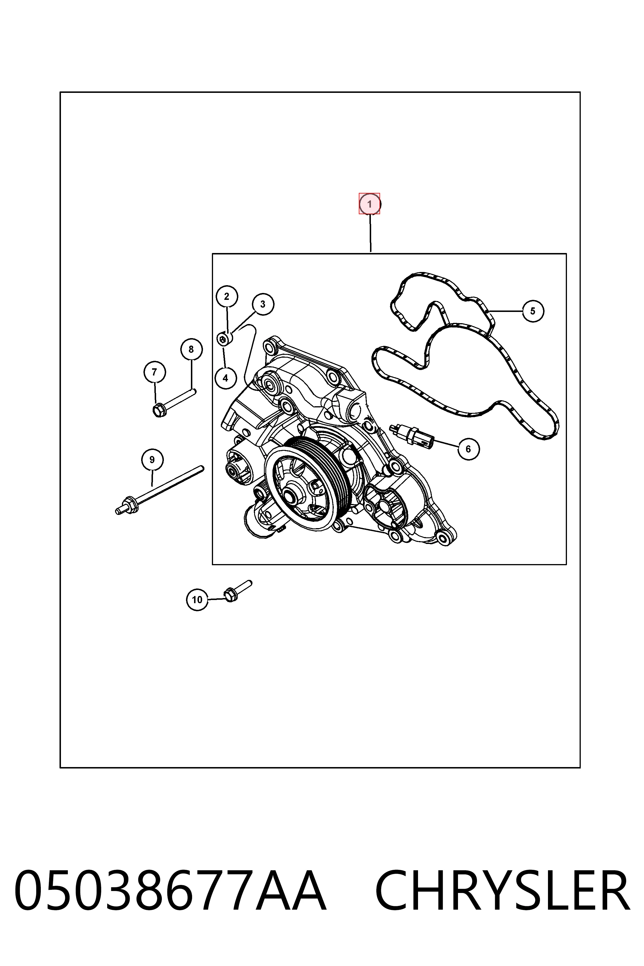 Bomba de água (bomba) de esfriamento K68346915AA Fiat/Alfa/Lancia