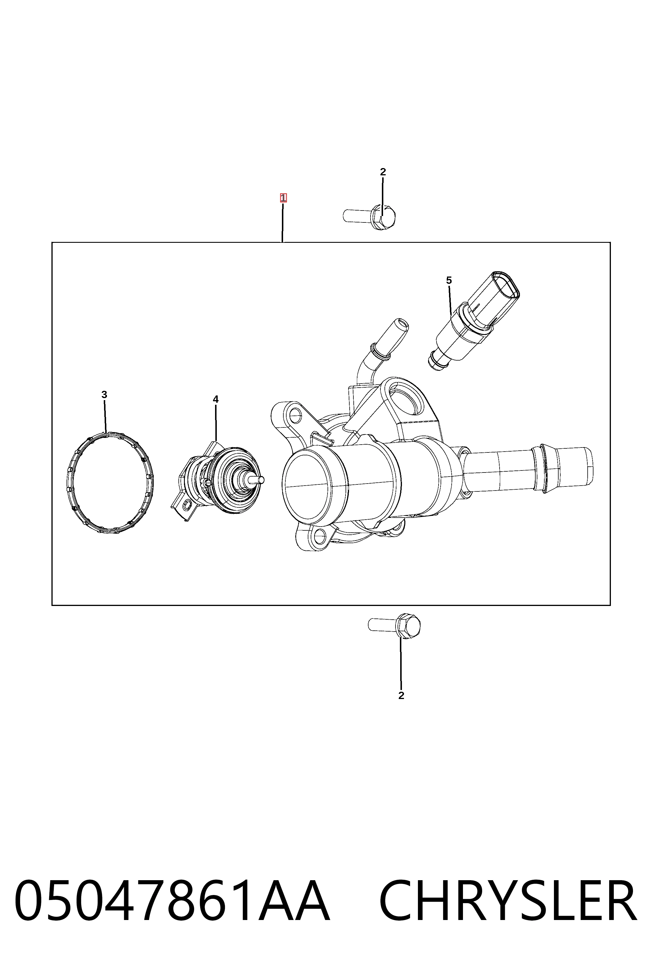 Compre K05047861AD Fiat/Alfa/Lancia Caixa do termostato