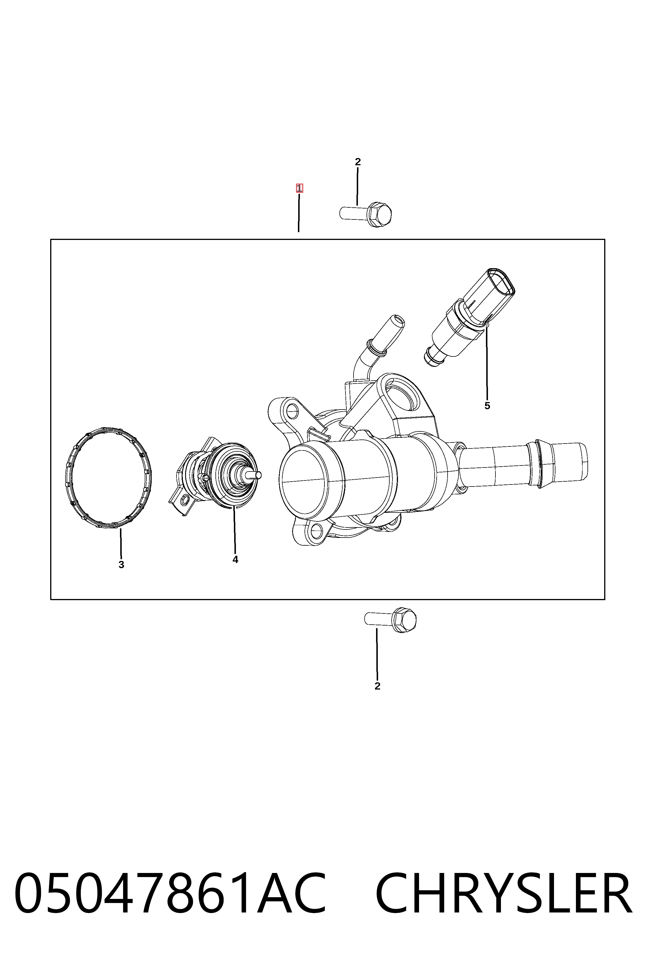 05047861AC Chrysler Caixa do termostato
