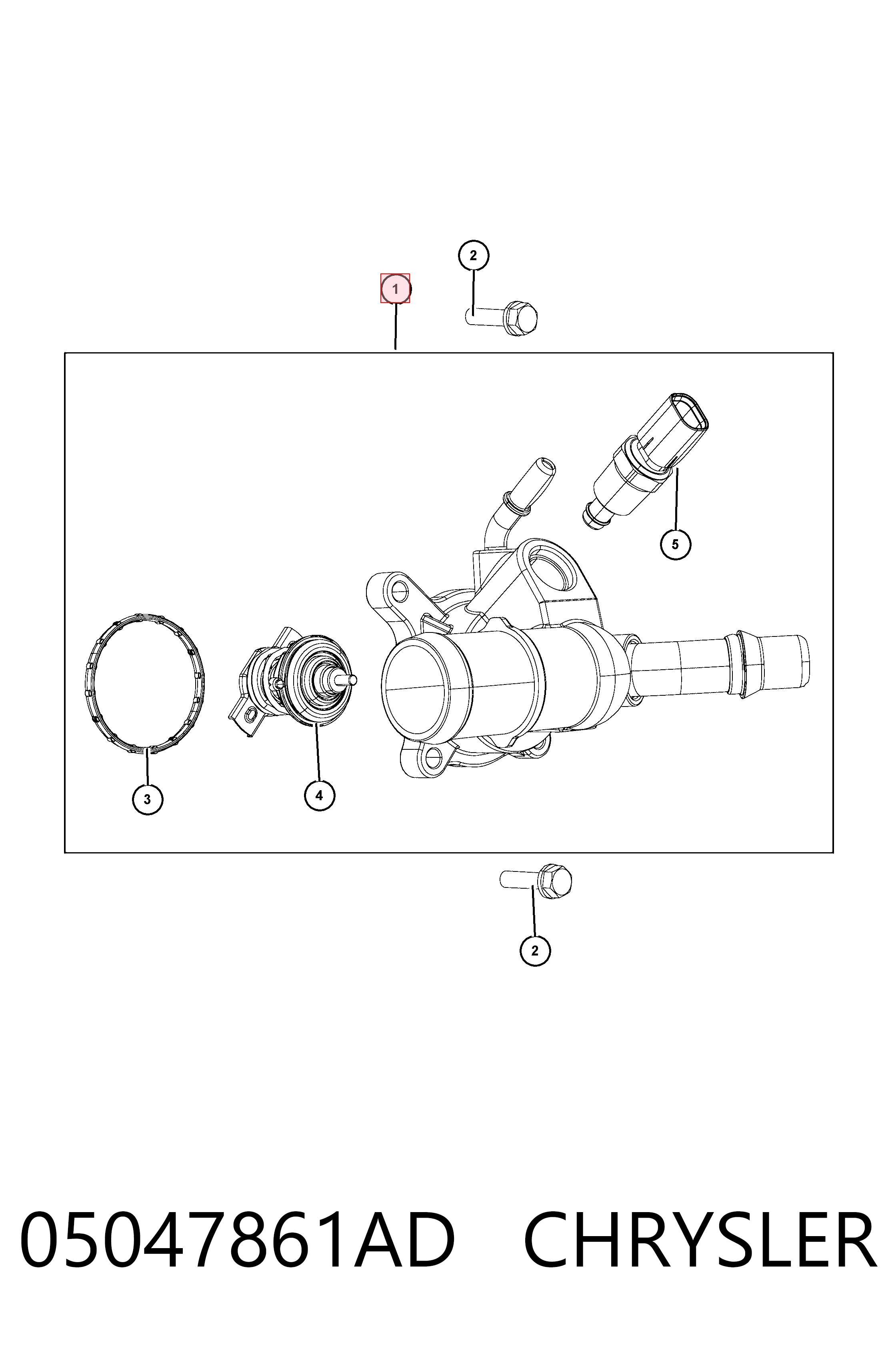 05047861AD Chrysler Caixa do termostato