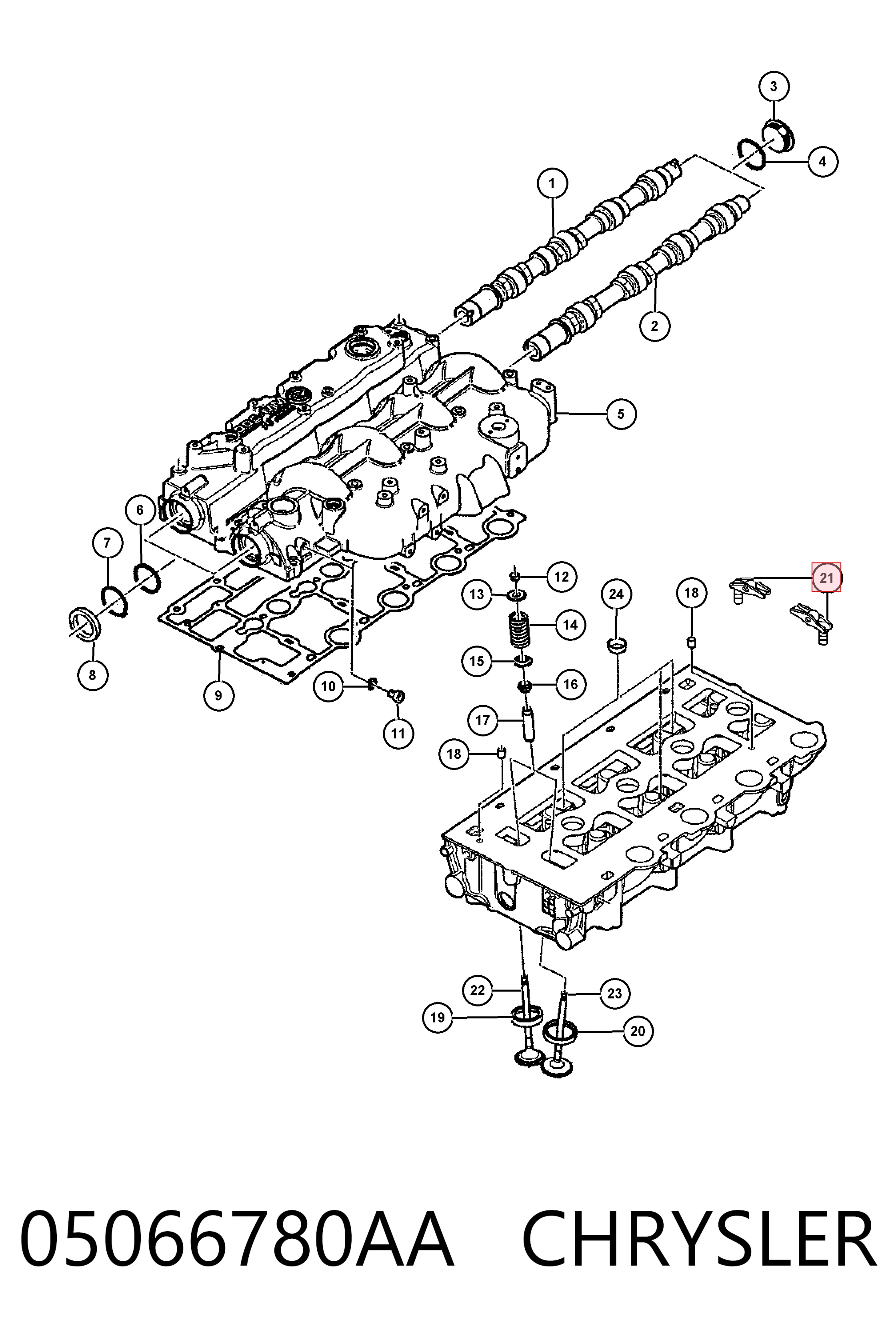 05066780AA Chrysler Balanceiro de válvula (balanceiro de válvulas)