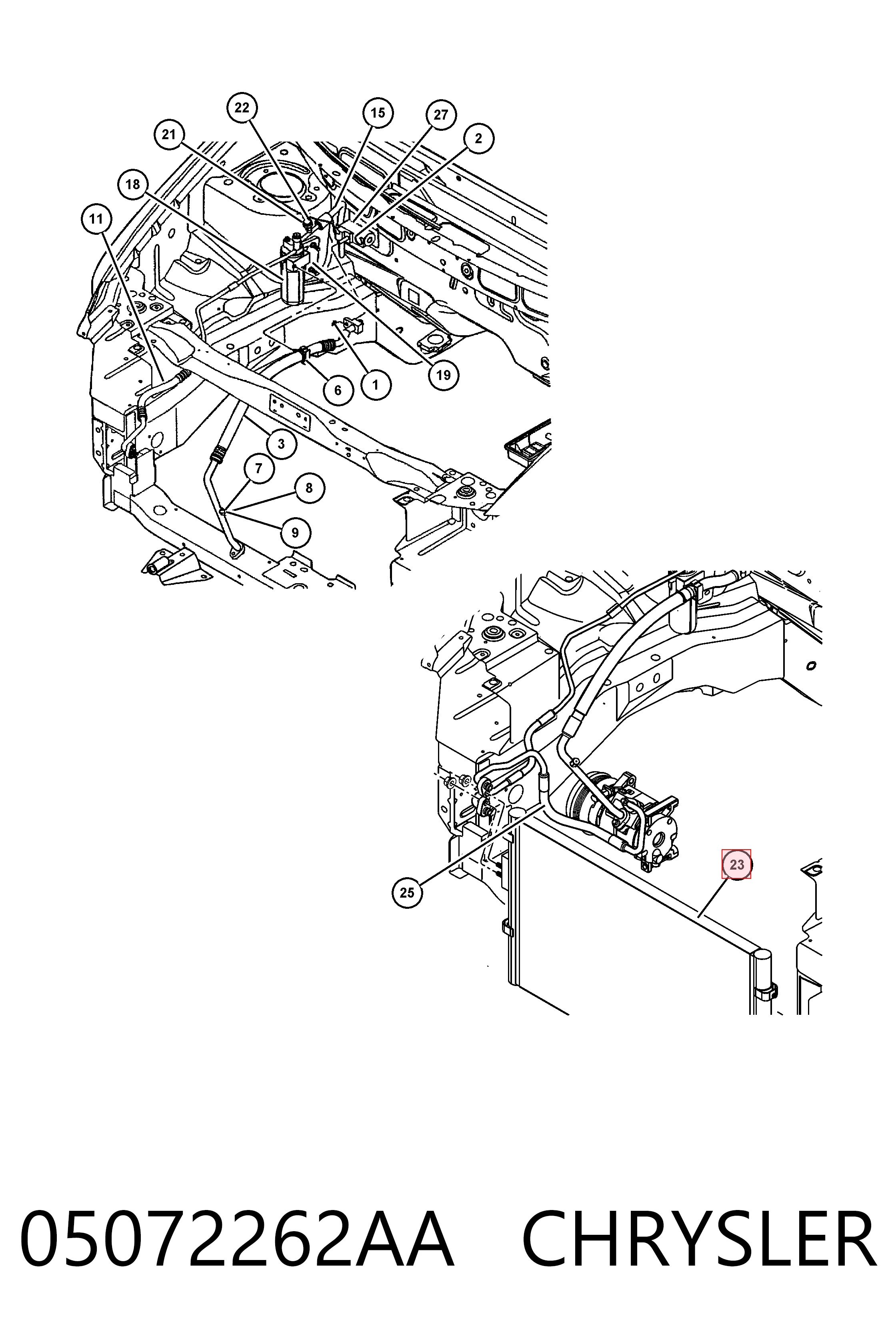  Radiador de aparelho de ar condicionado Chrysler Voyager III monovolume (RG, RS) (1999 - 2008) III