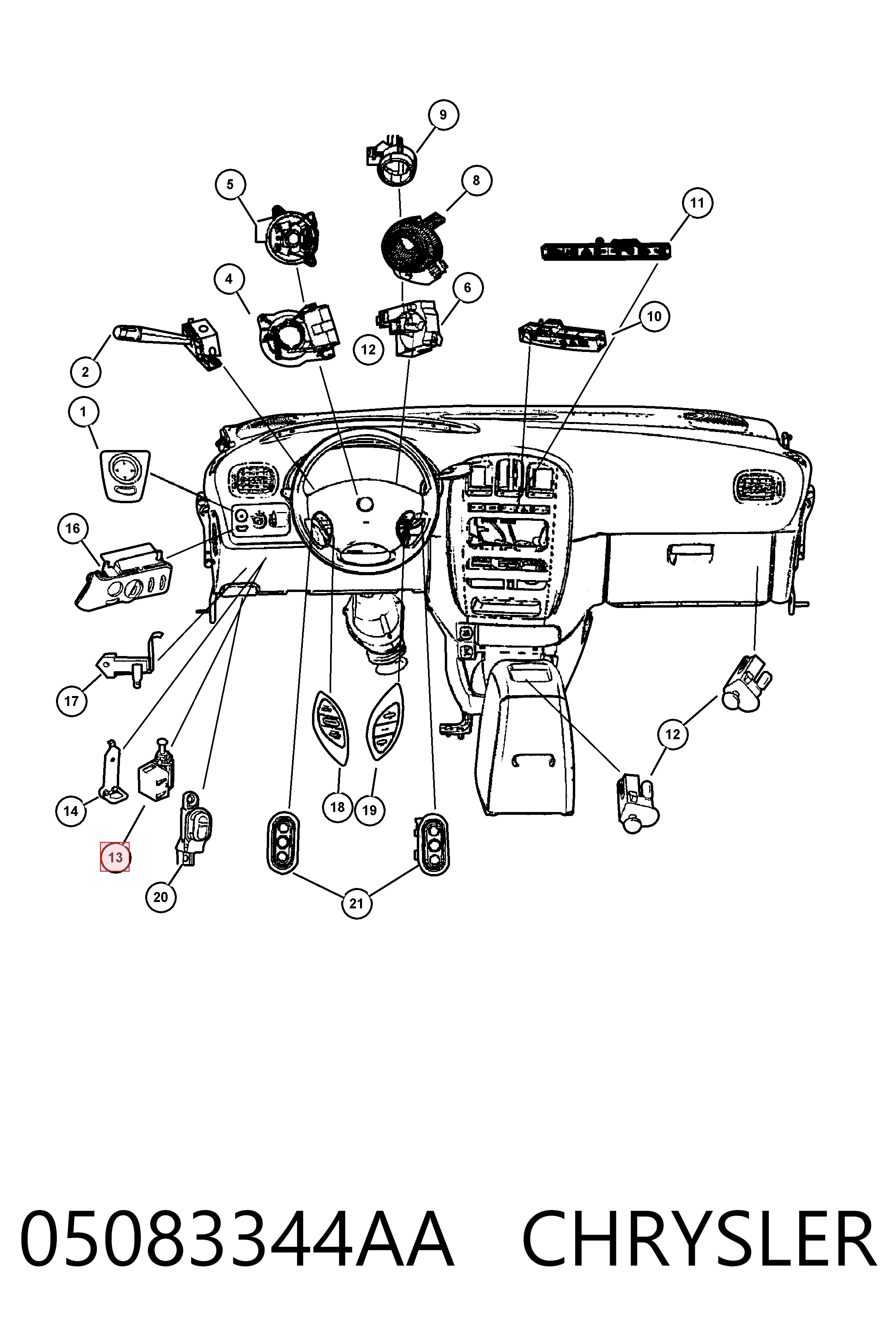 K56045043AG Fiat/Alfa/Lancia Sensor de ativação do sinal de parada