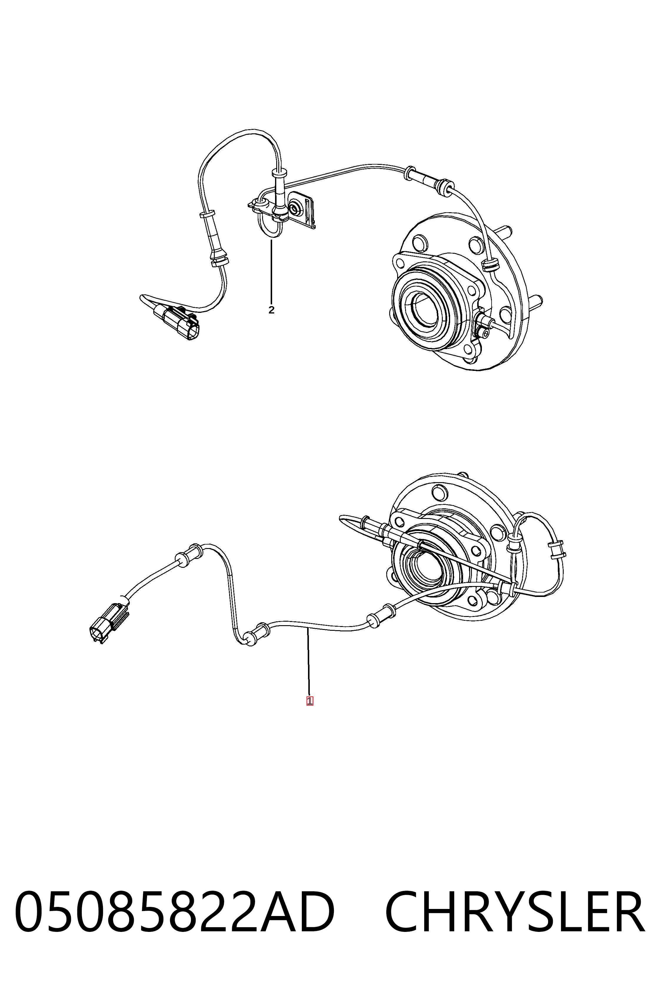 05085822AD Chrysler Sensor ABS dianteiro direito