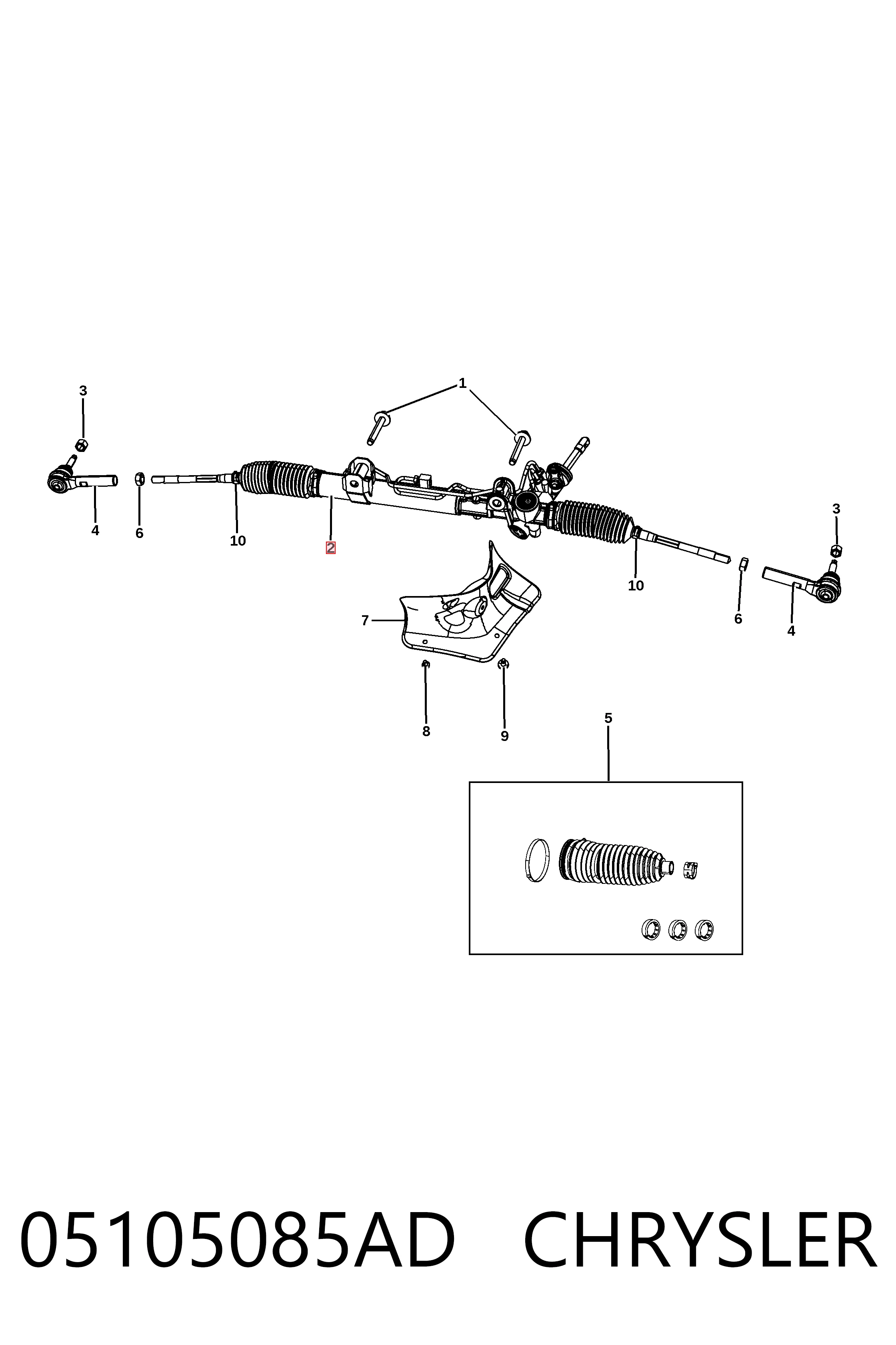 Cremalheira da direção Fiat/Alfa/Lancia K05154519AC preço, a partir de 194,09 USD
