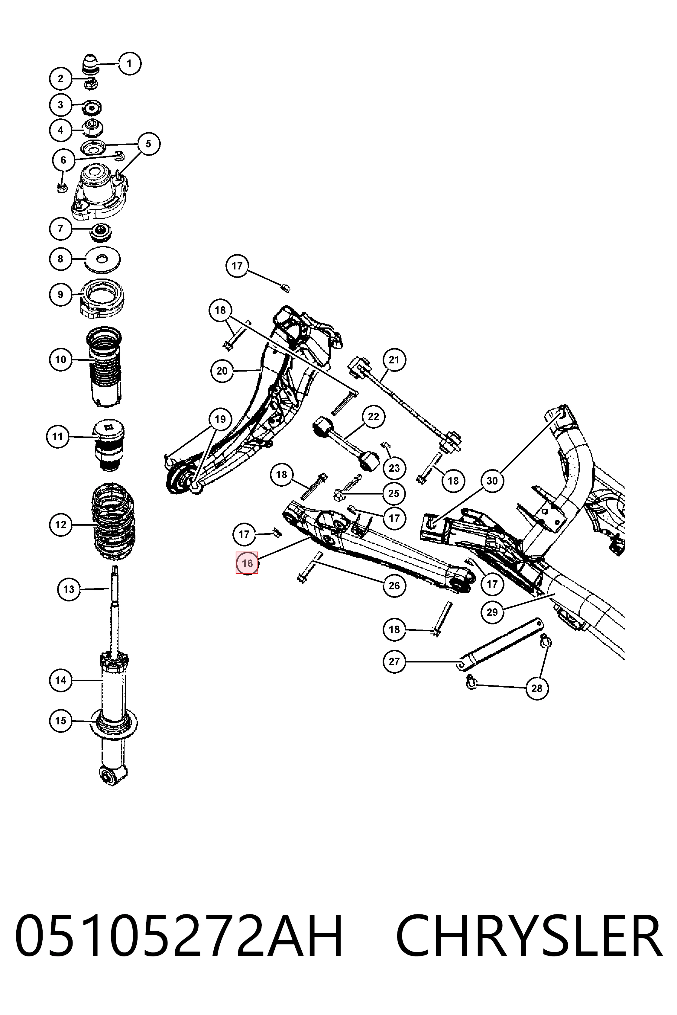 Braço oscilante inferior esquerdo de suspensão traseira/direita Fiat/Alfa/Lancia K05105272AF preço, a partir de 35,87 USD