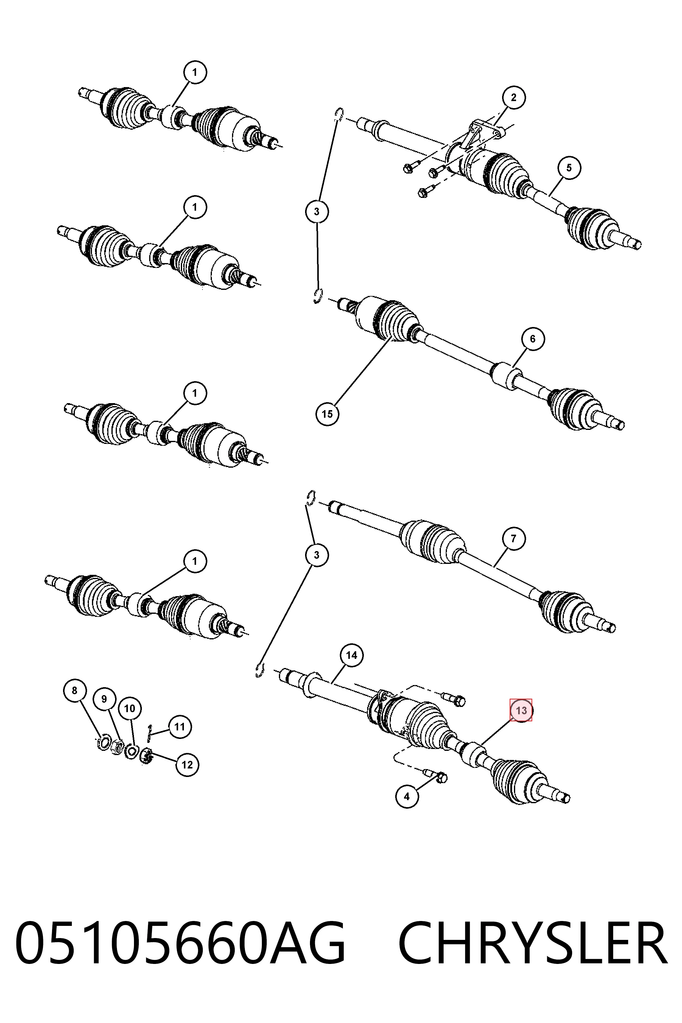 Semieixo (acionador) dianteiro direito Fiat/Alfa/Lancia K05105660AG preço, a partir de 69,81 USD