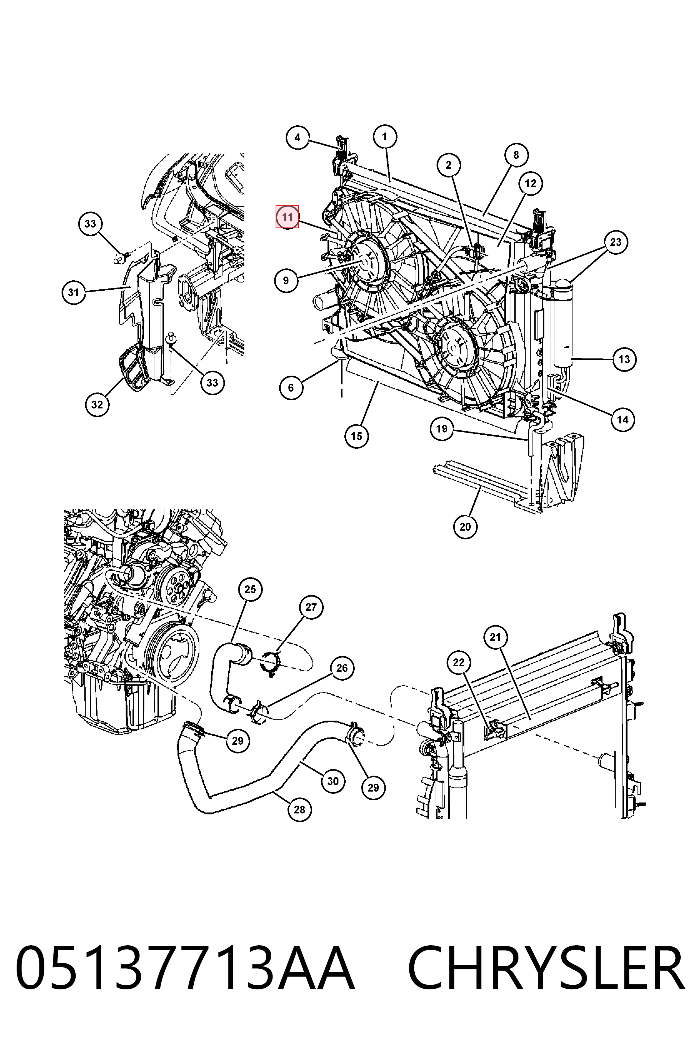 K05137713AA Fiat/Alfa/Lancia Ventilador (roda de aletas) do radiador de esfriamento