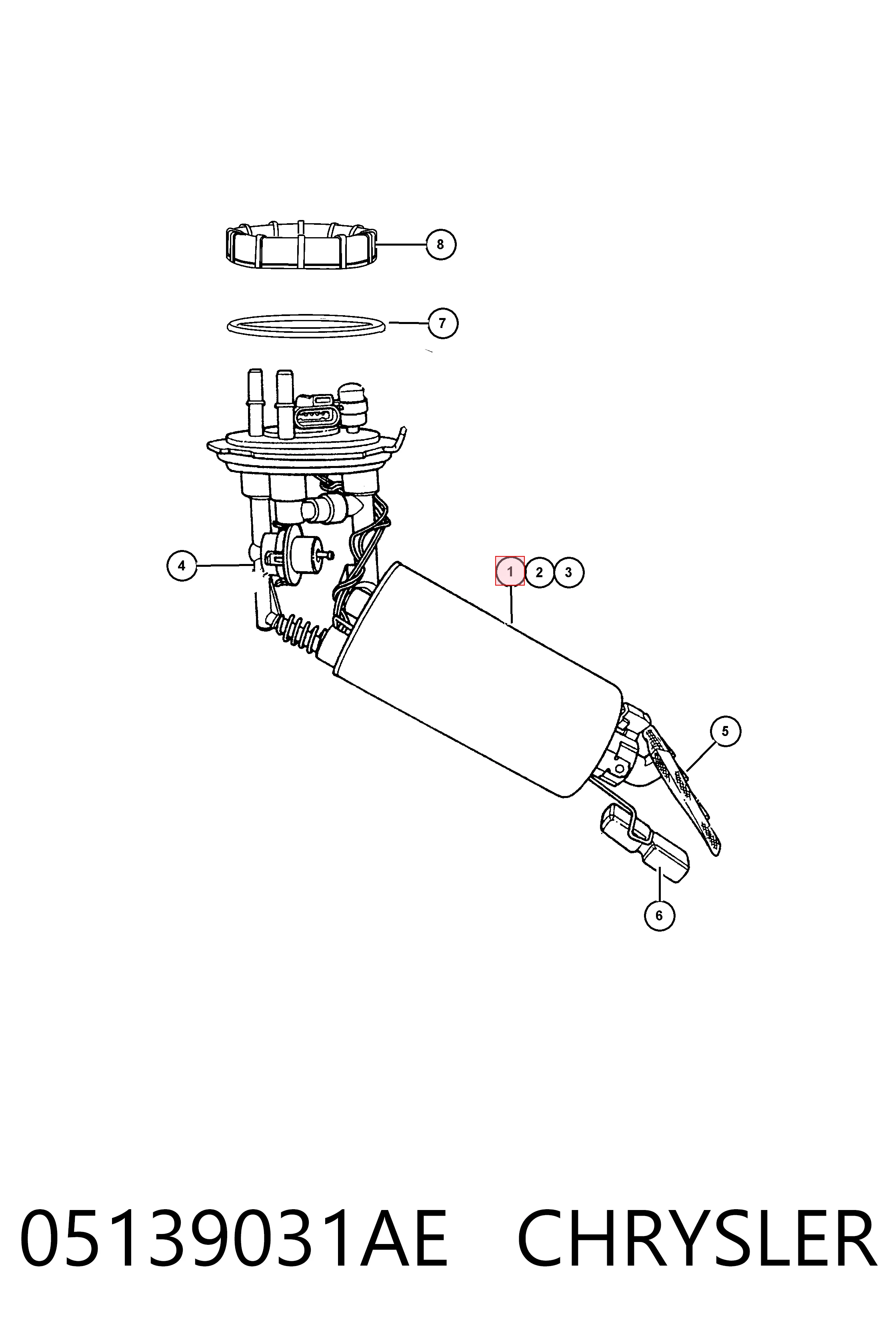 05139031AE Chrysler Elemento de turbina da bomba de combustível