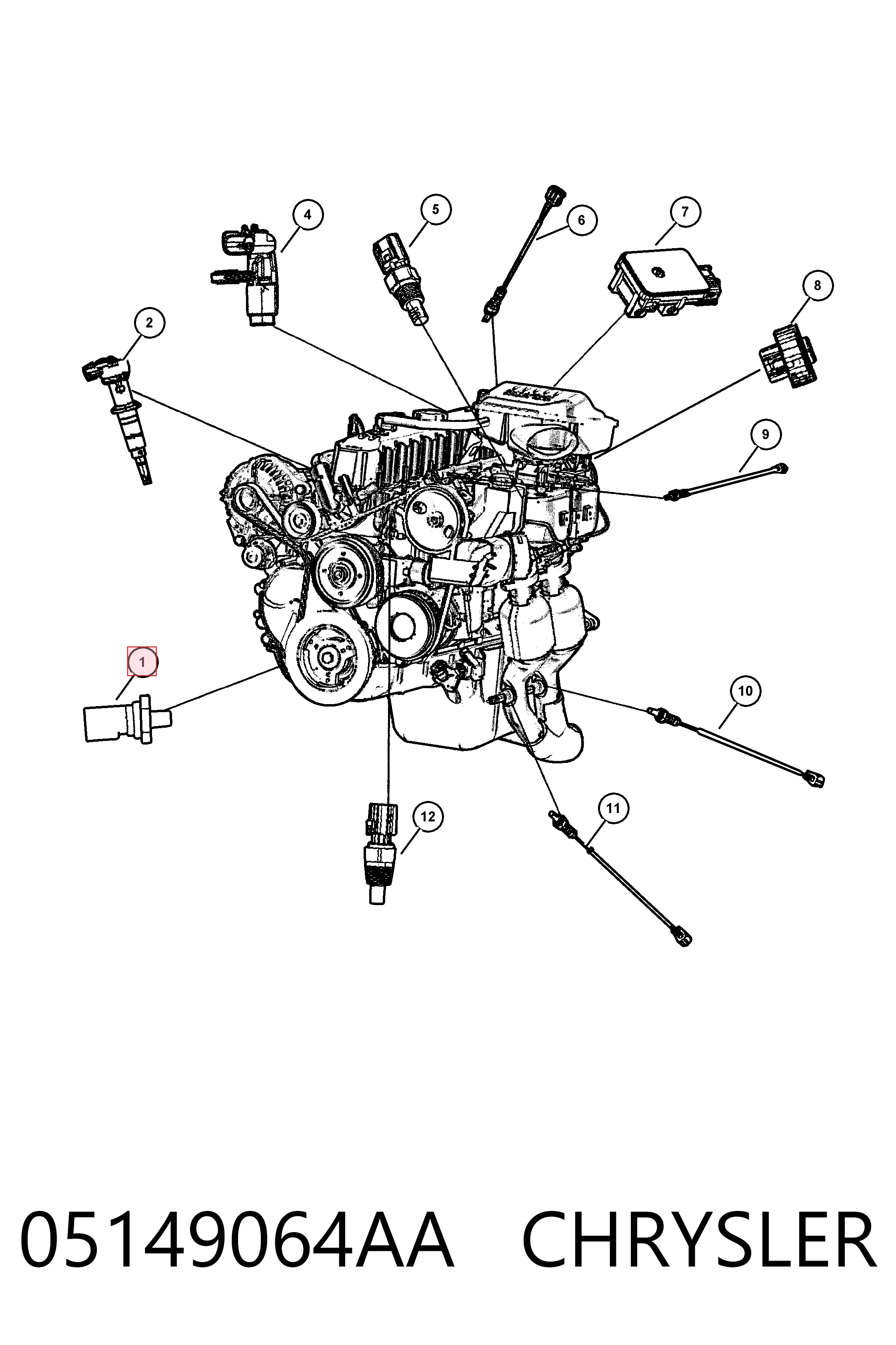 05149064AA Chrysler Sensor de pressão de óleo