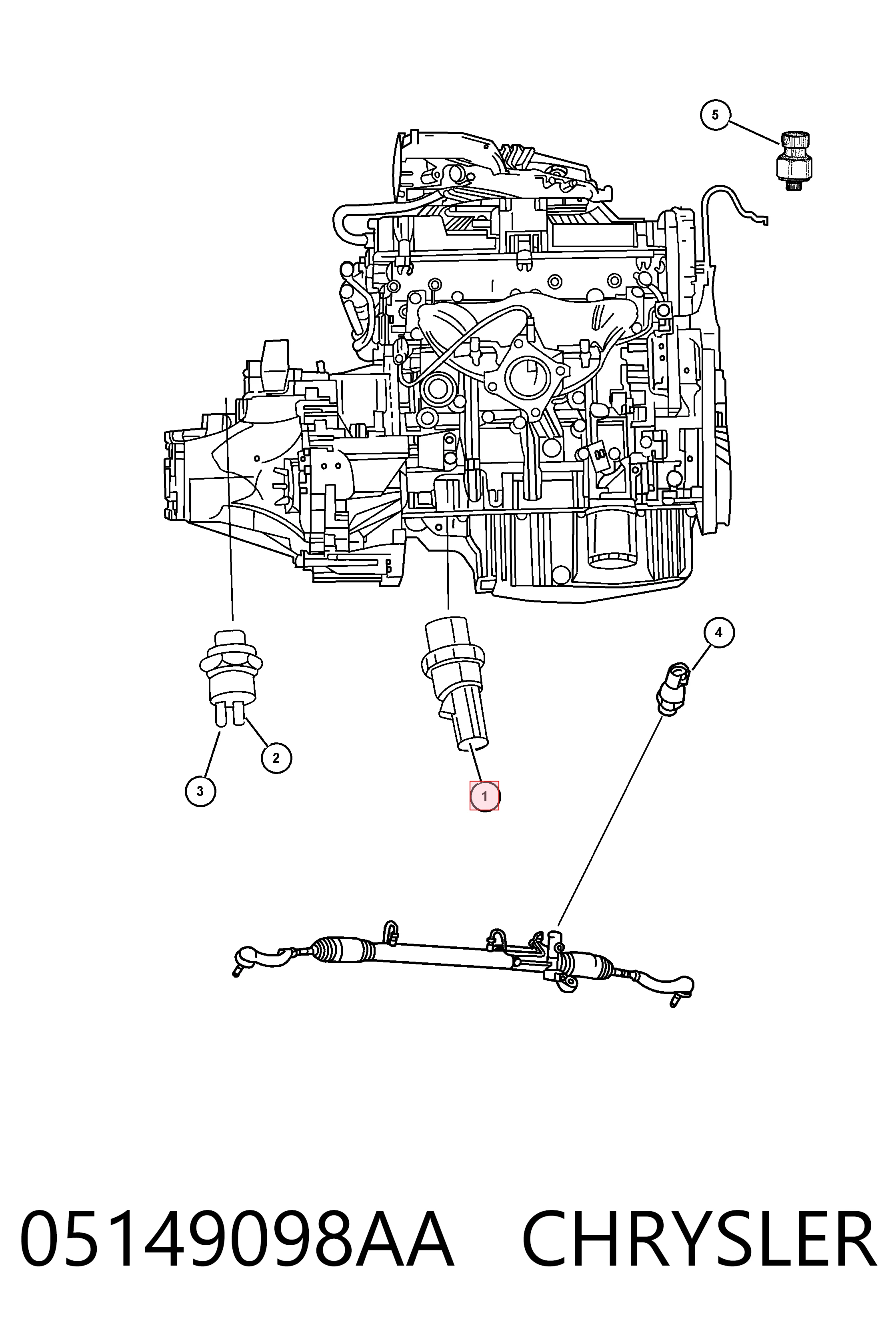 05149098AA Chrysler Sensor de pressão de óleo