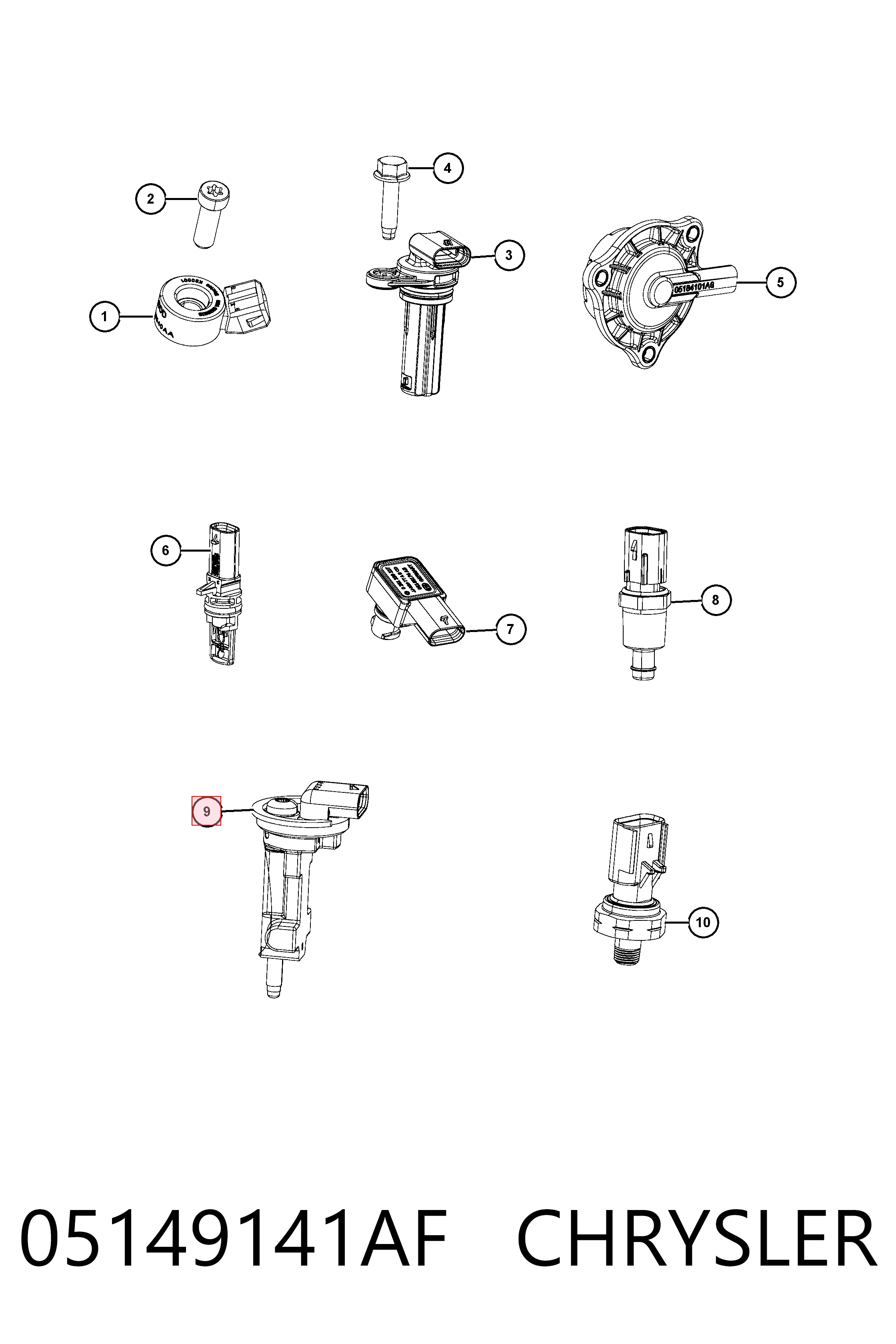 05149141AF Chrysler Sensor de posição da árvore distribuidora
