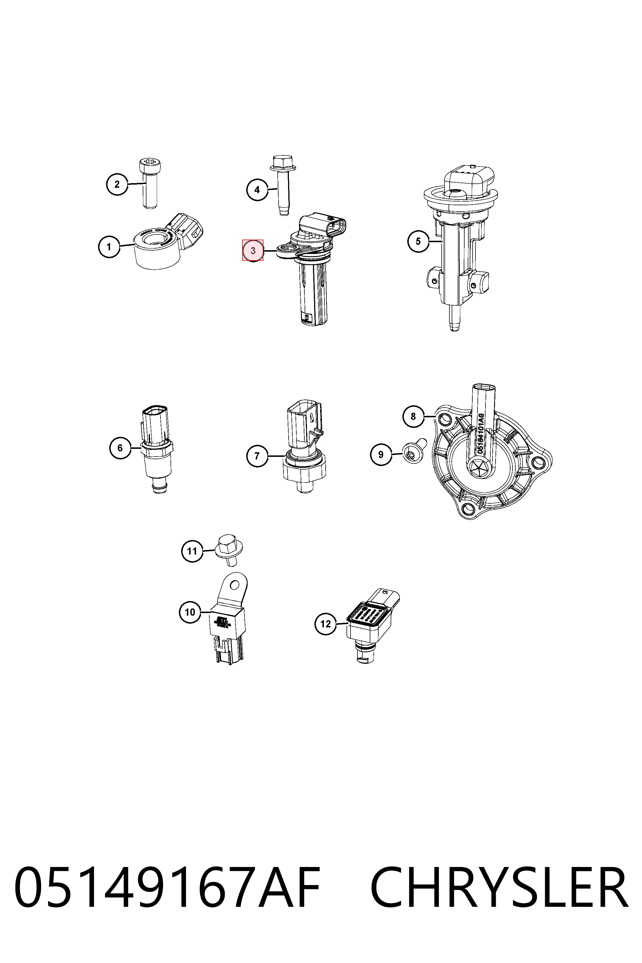  Sensor de posição (de revoluções) de cambota Dodge Journey SUV (2008 - 2020) 