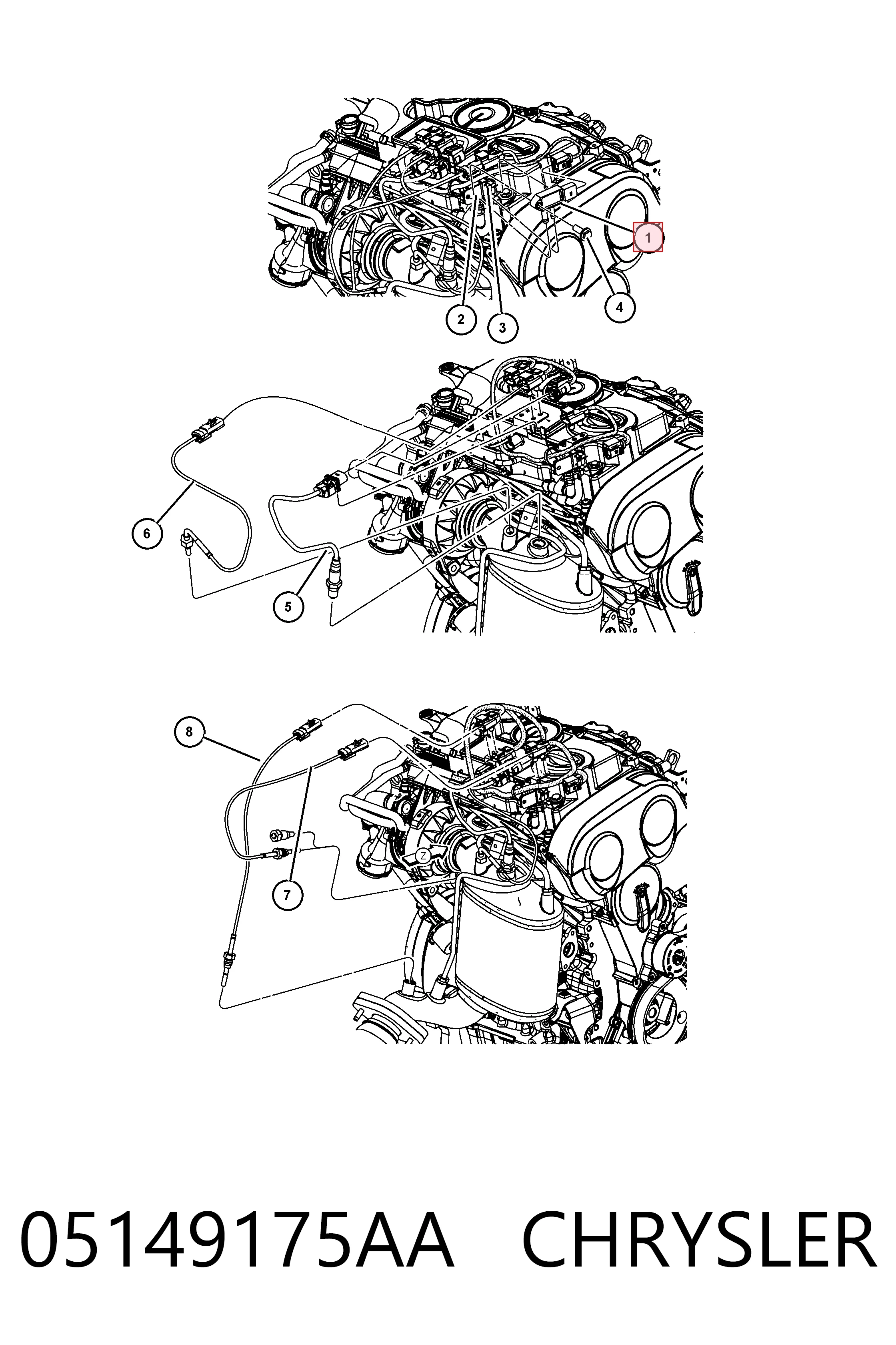 05149175AA Chrysler Sensor de pressão dos gases de escape