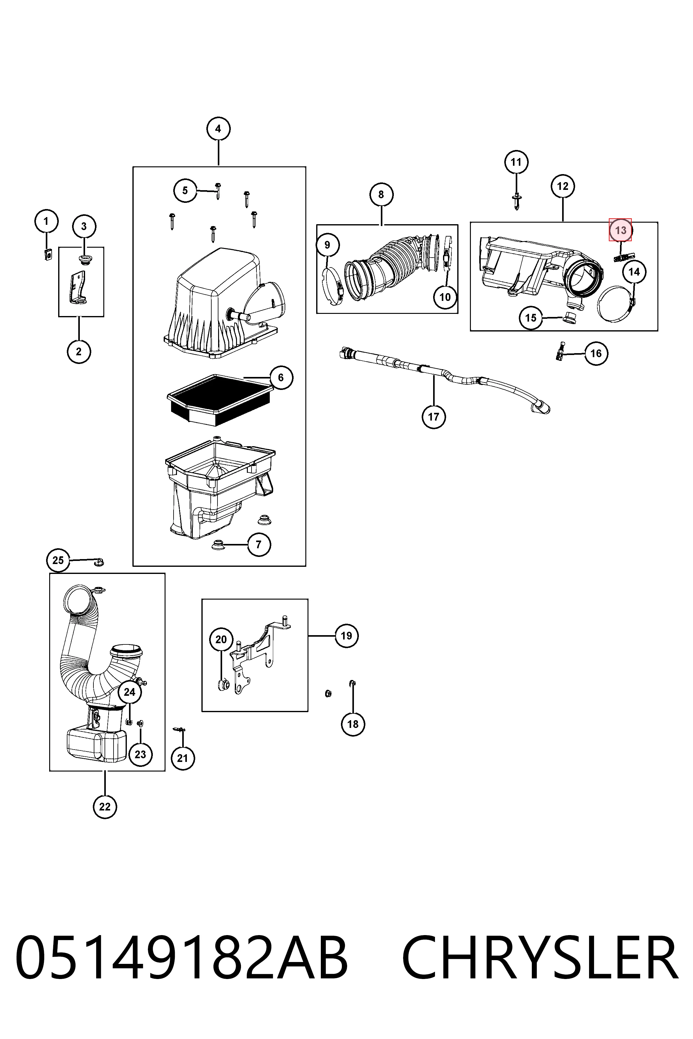 05149182AB Chrysler Sensor de temperatura da mistura de ar