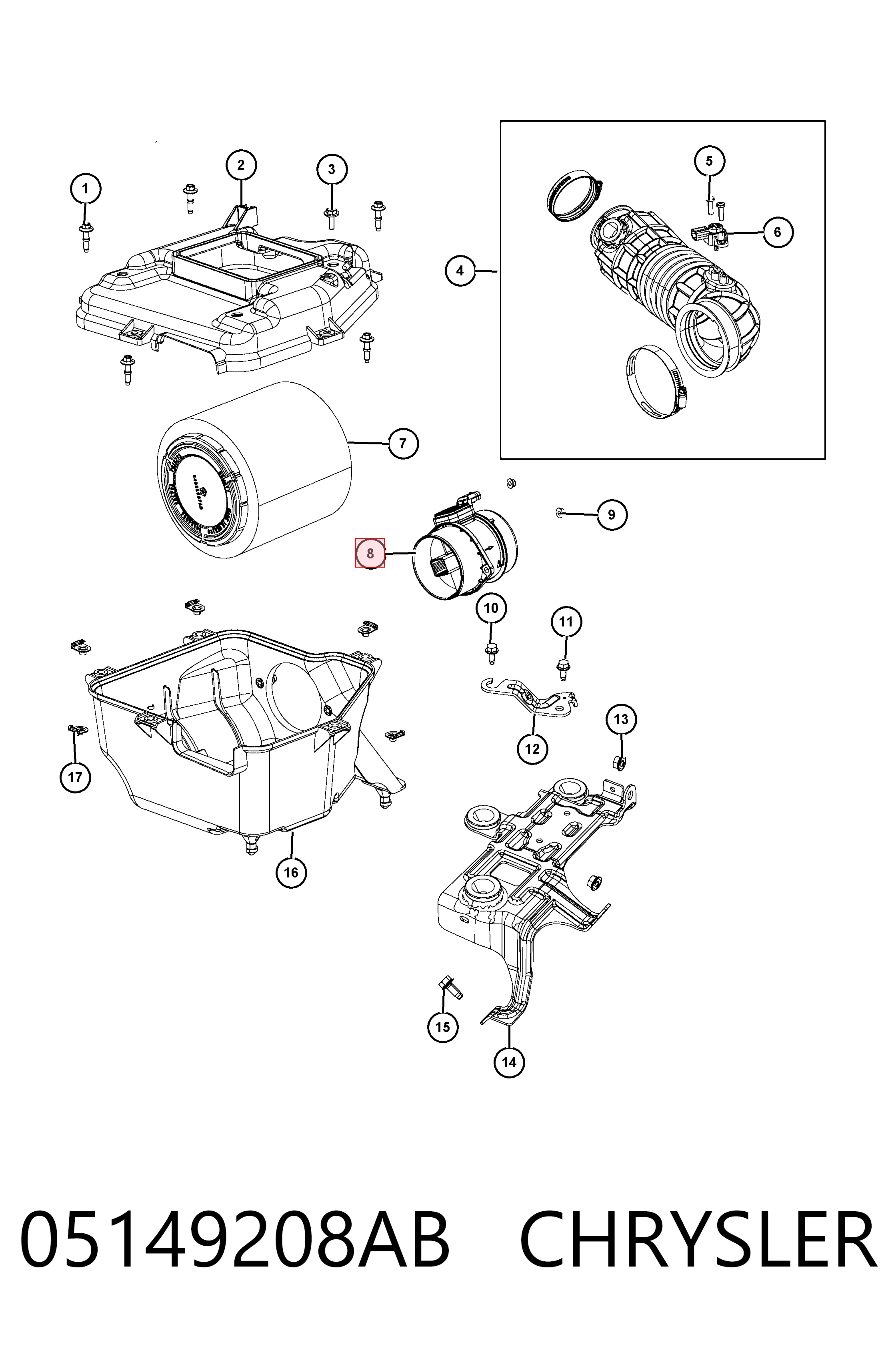 Sensor de fluxo (consumo) de ar, medidor de consumo M.A.F. - (Mass Airflow) Fiat/Alfa/Lancia K68069532AA preço, a partir de 66,40 USD