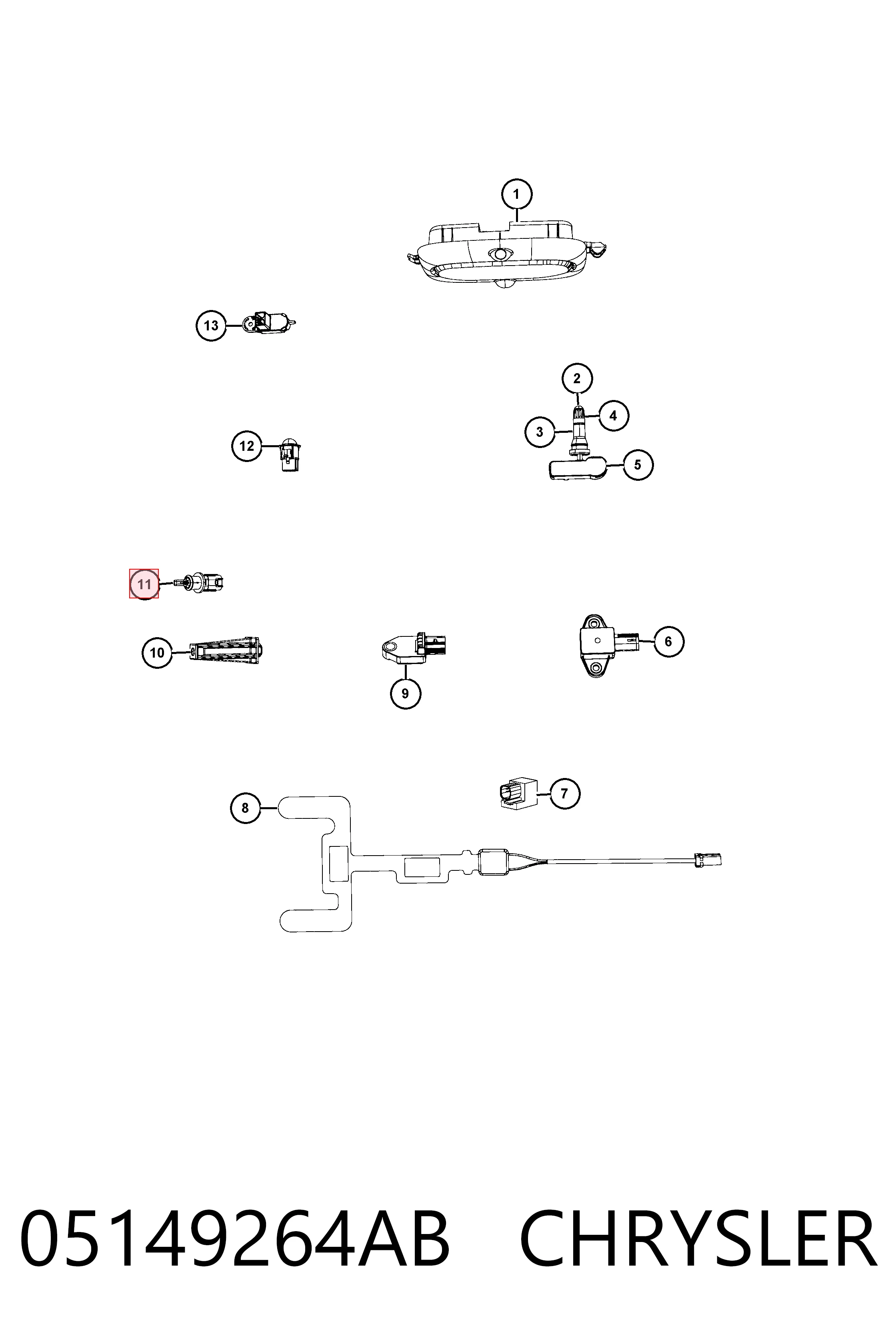 05149264AB Chrysler Sensor de temperatura do meio ambiente