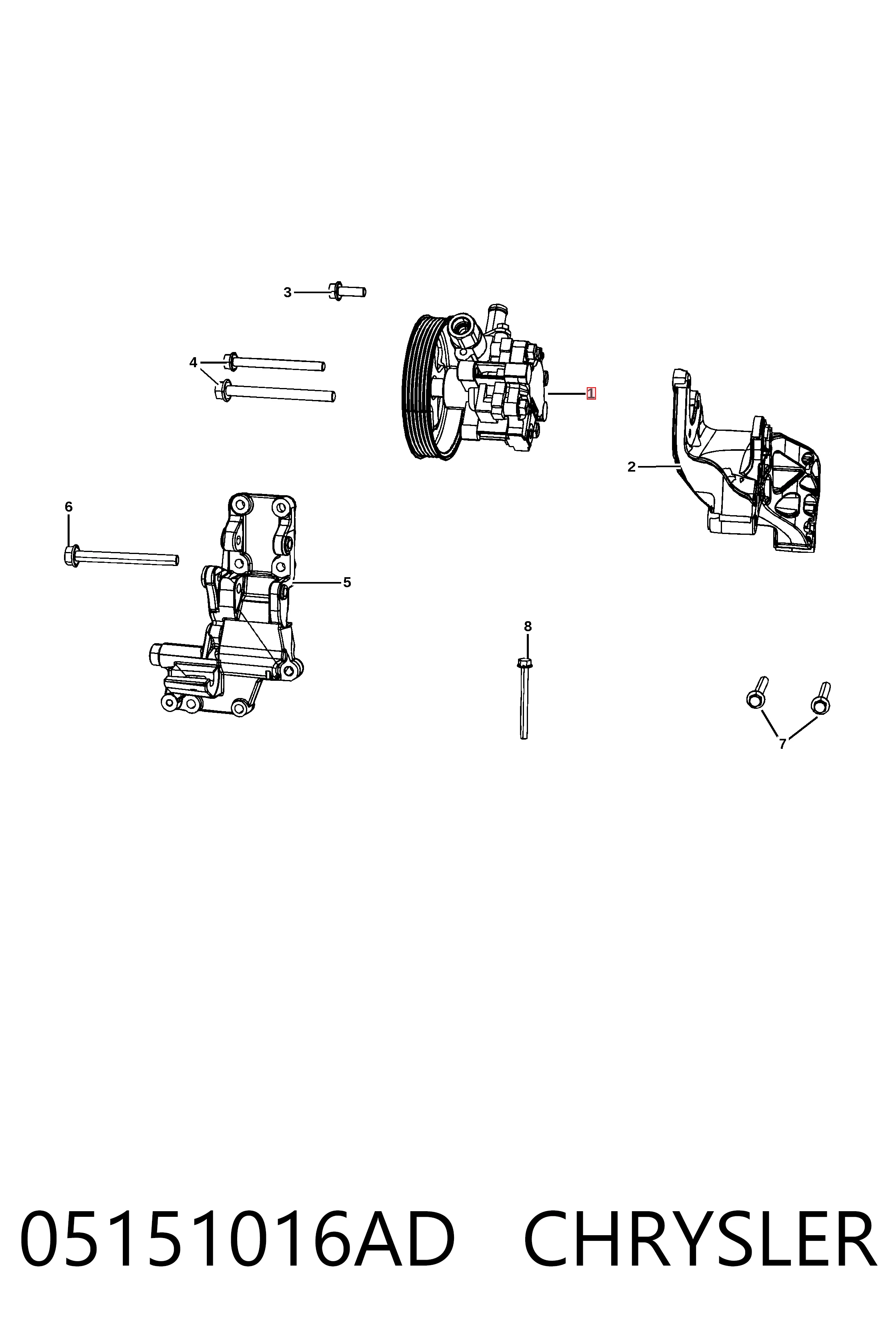 K05151016AE Fiat/Alfa/Lancia Bomba da Direção hidrâulica assistida