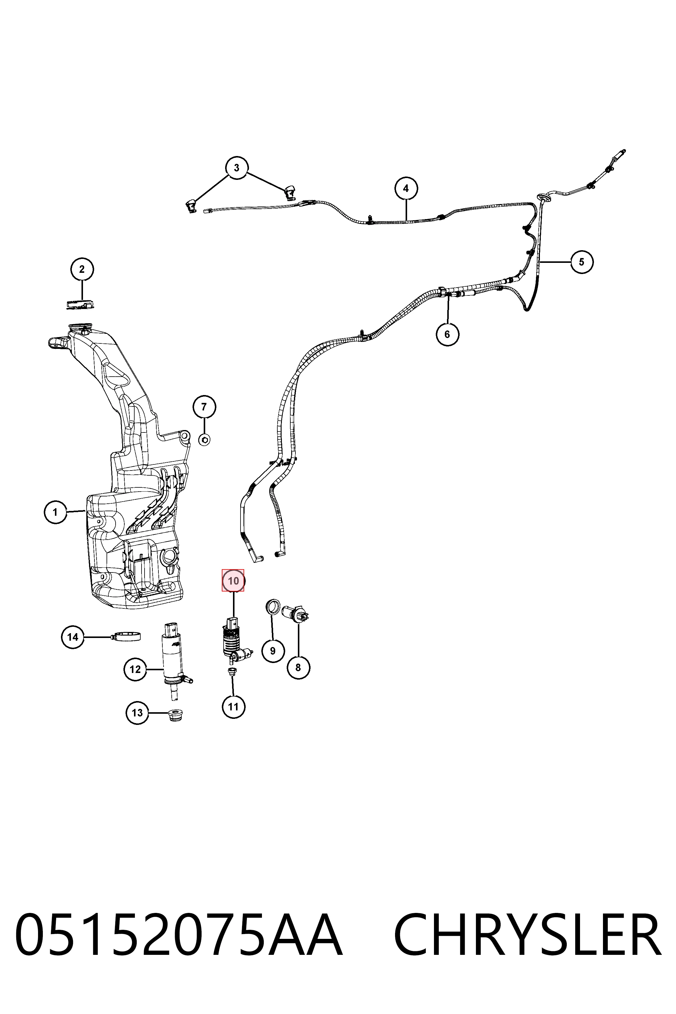 Bomba de motor de fluido para lavador de vidro dianteiro/traseiro K68225066AB Fiat/Alfa/Lancia
