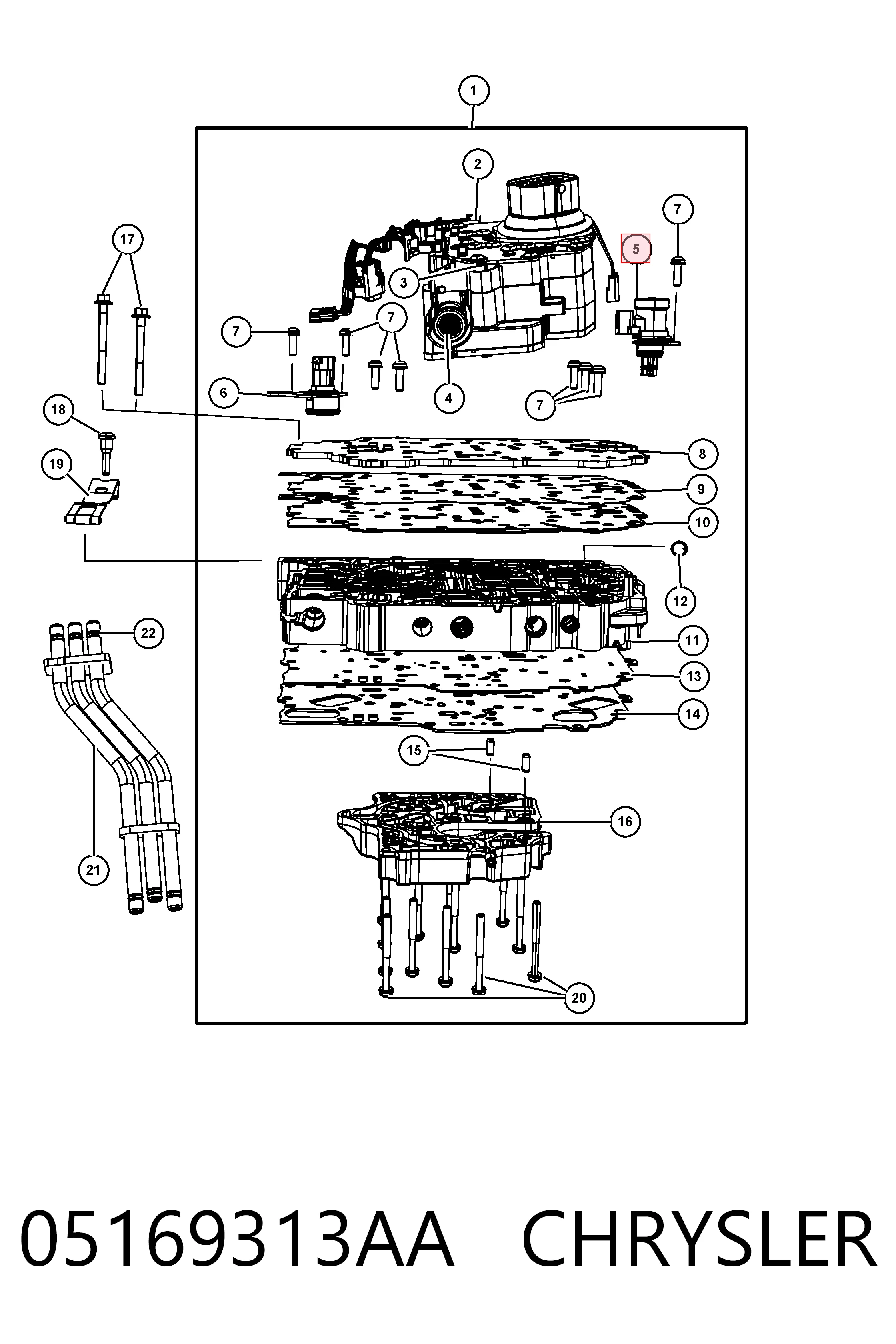 05169313AA Chrysler Solenoide da Caixa Automática de Mudança