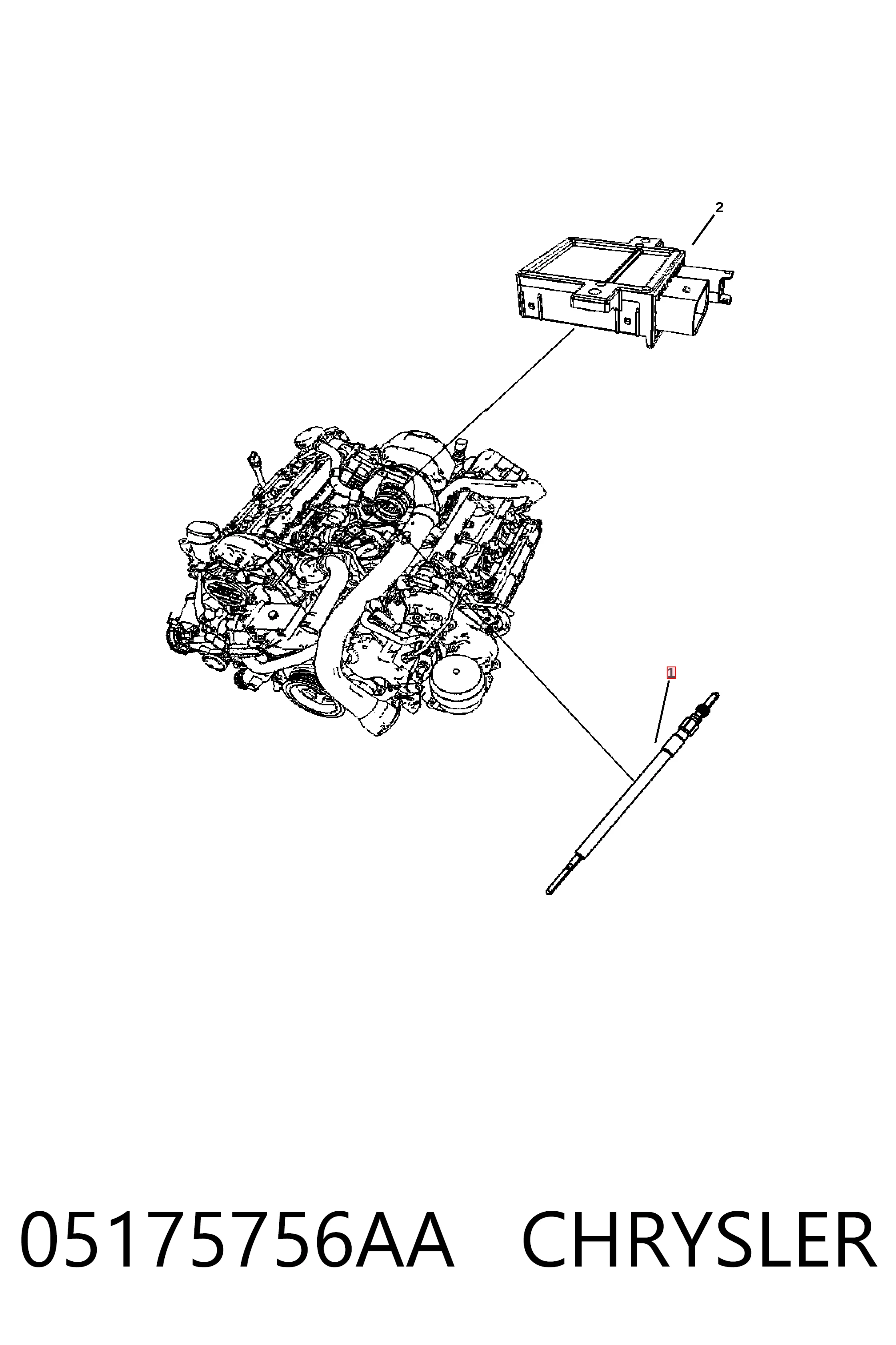 05175756AA Chrysler Vela de incandescência