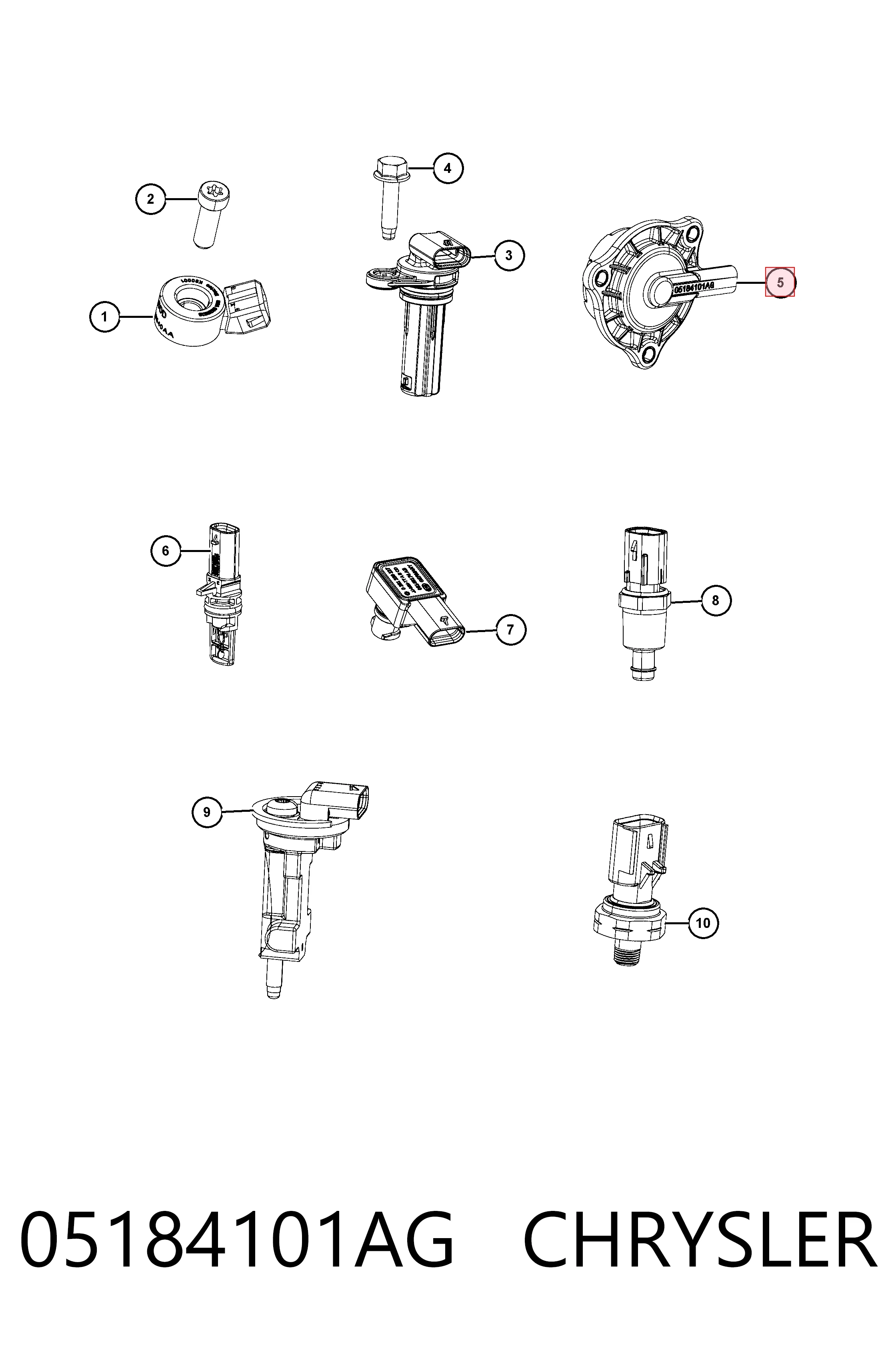 K05184101AG Fiat/Alfa/Lancia Válvula eletromagnética de posição (de fases) da árvore distribuidora