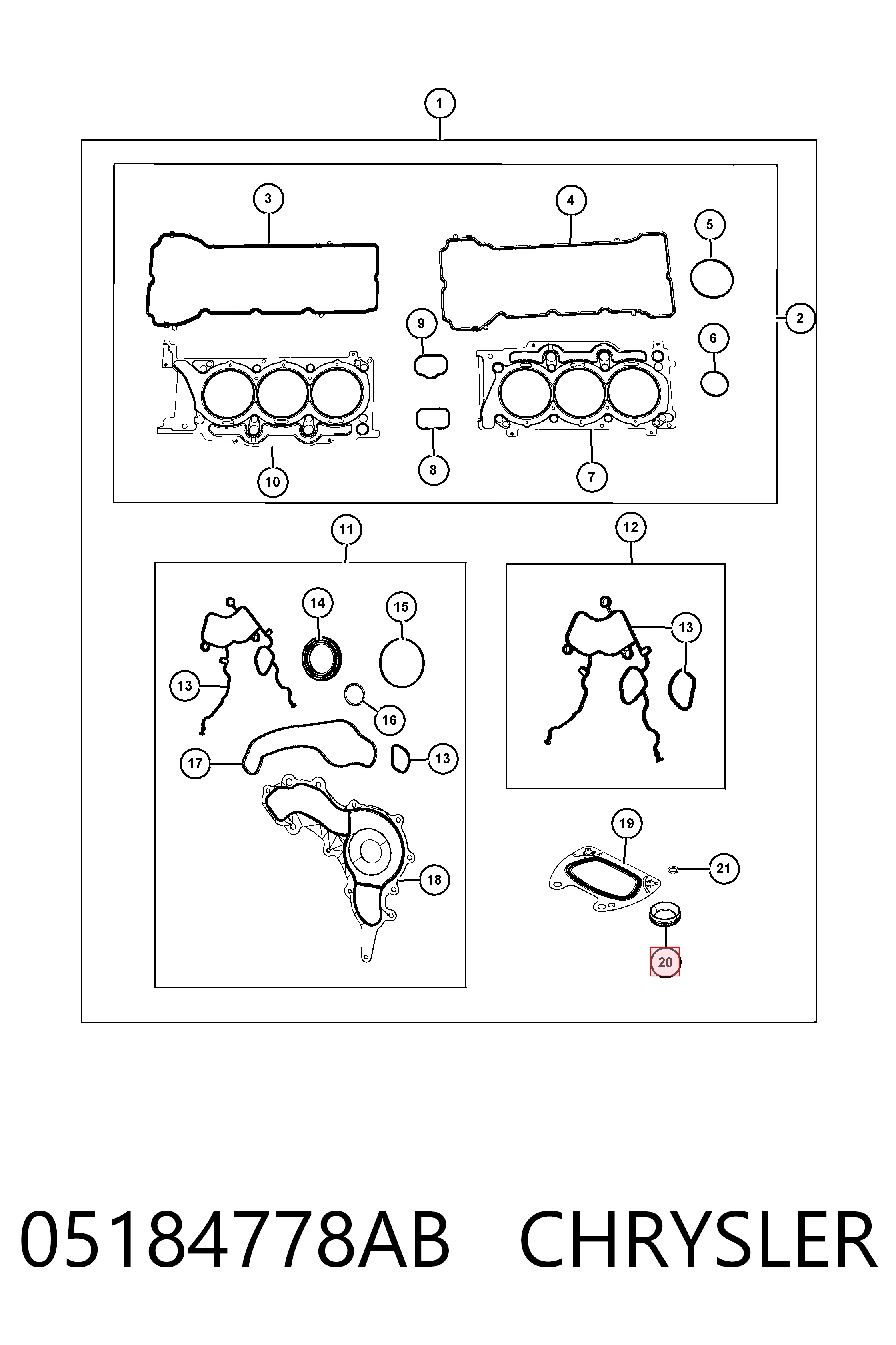 Compre K05184778AB Fiat/Alfa/Lancia Vedante anular da cavidade de vela